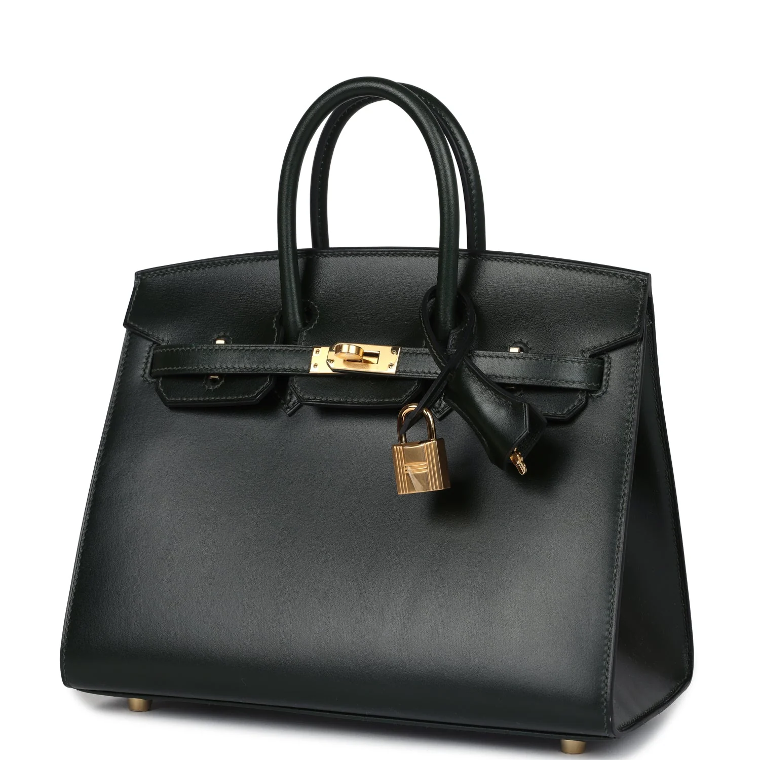 Replicate Hermes Birkin Sellier 25 Vert Fonce Box Gold Hardware(1:1 replica)