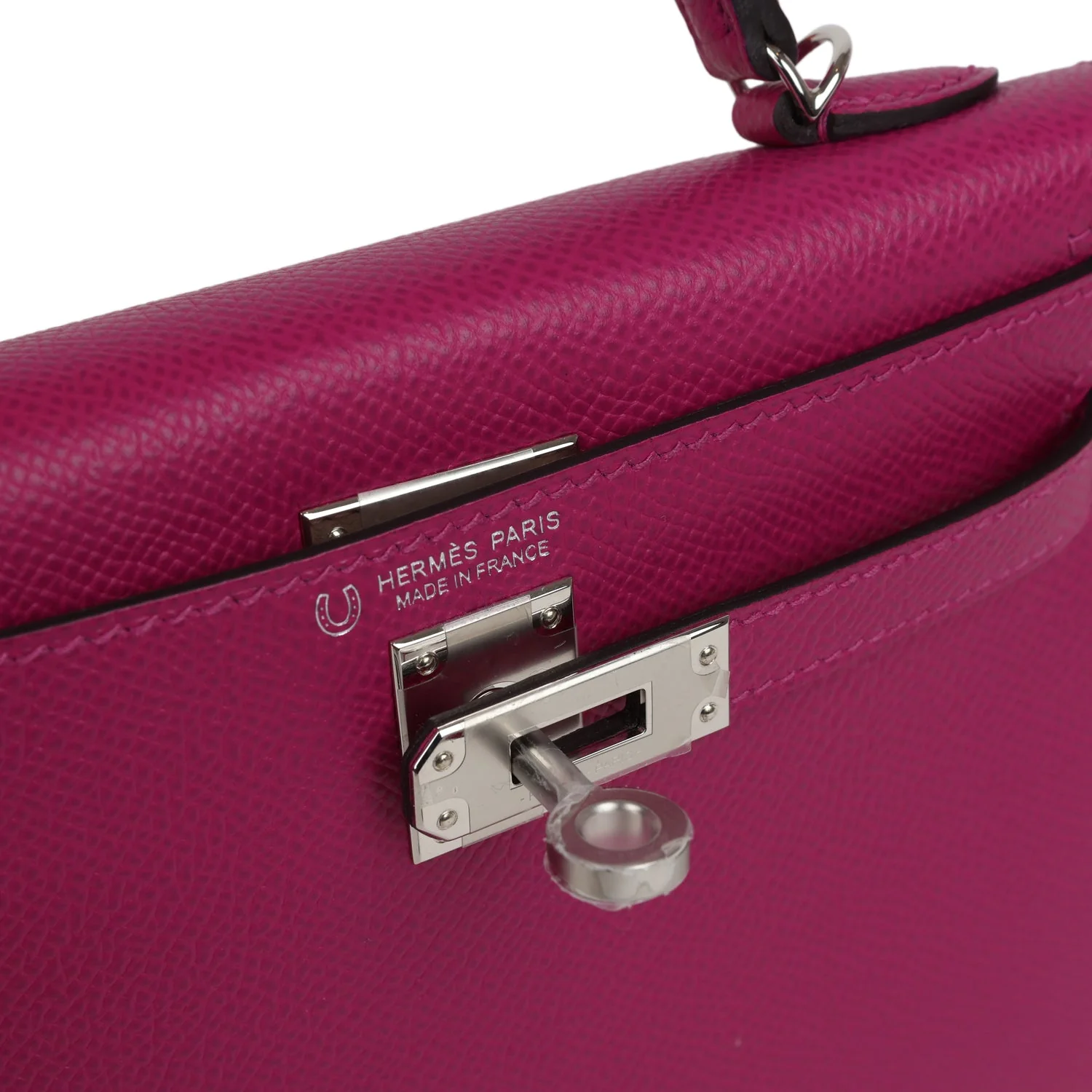 Replicate Hermes Special Order (HSS) Kelly Sellier 20 Rose Pourpre Verso Epsom Palladium Hardware(1:1 replica)