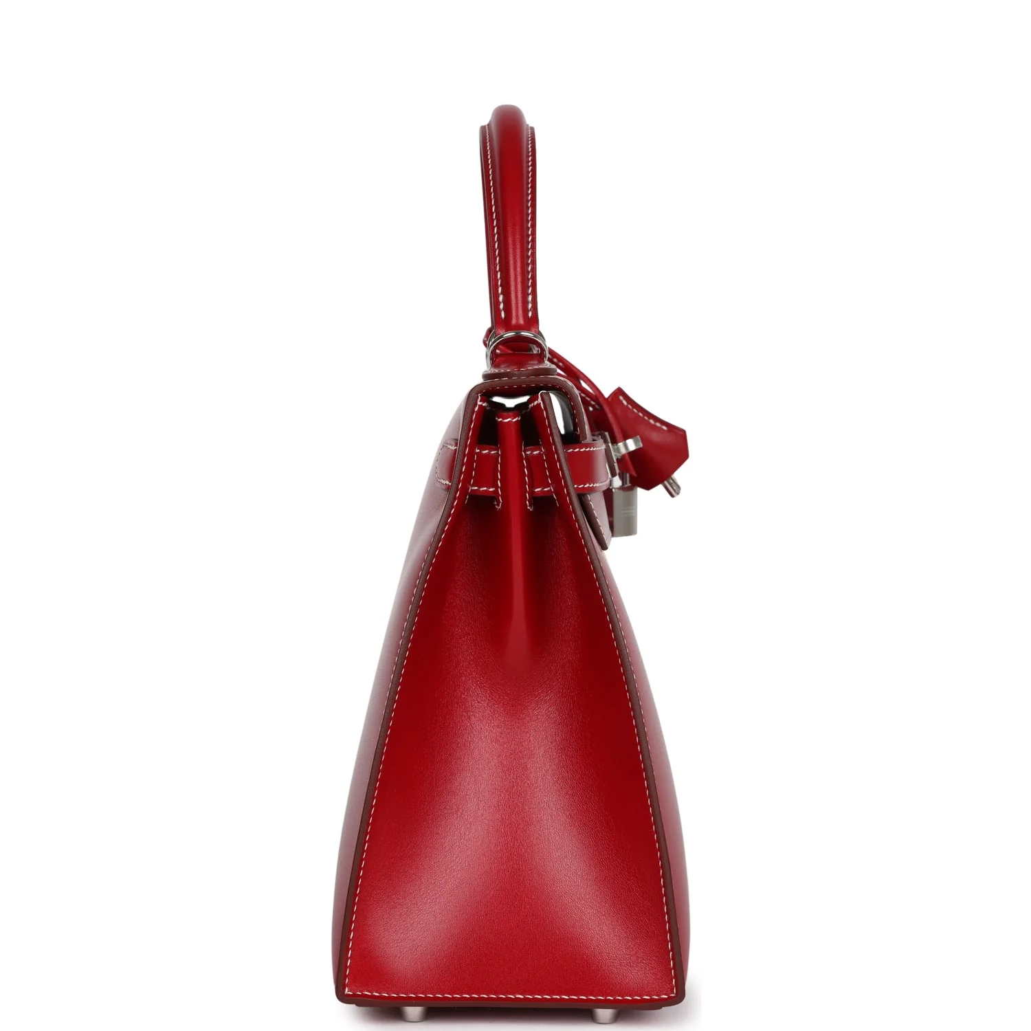 Replicate Hermes Kelly Sellier 28 Rouge Piment Box Palladium Hardware(1:1 replica)