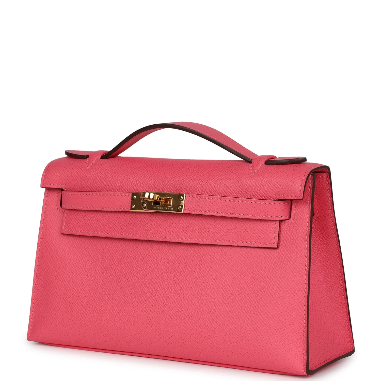 Replicate Hermes Special Order (HSS) Kelly Pochette Rose Azalee Epsom Gold Hardware(1:1 replica)