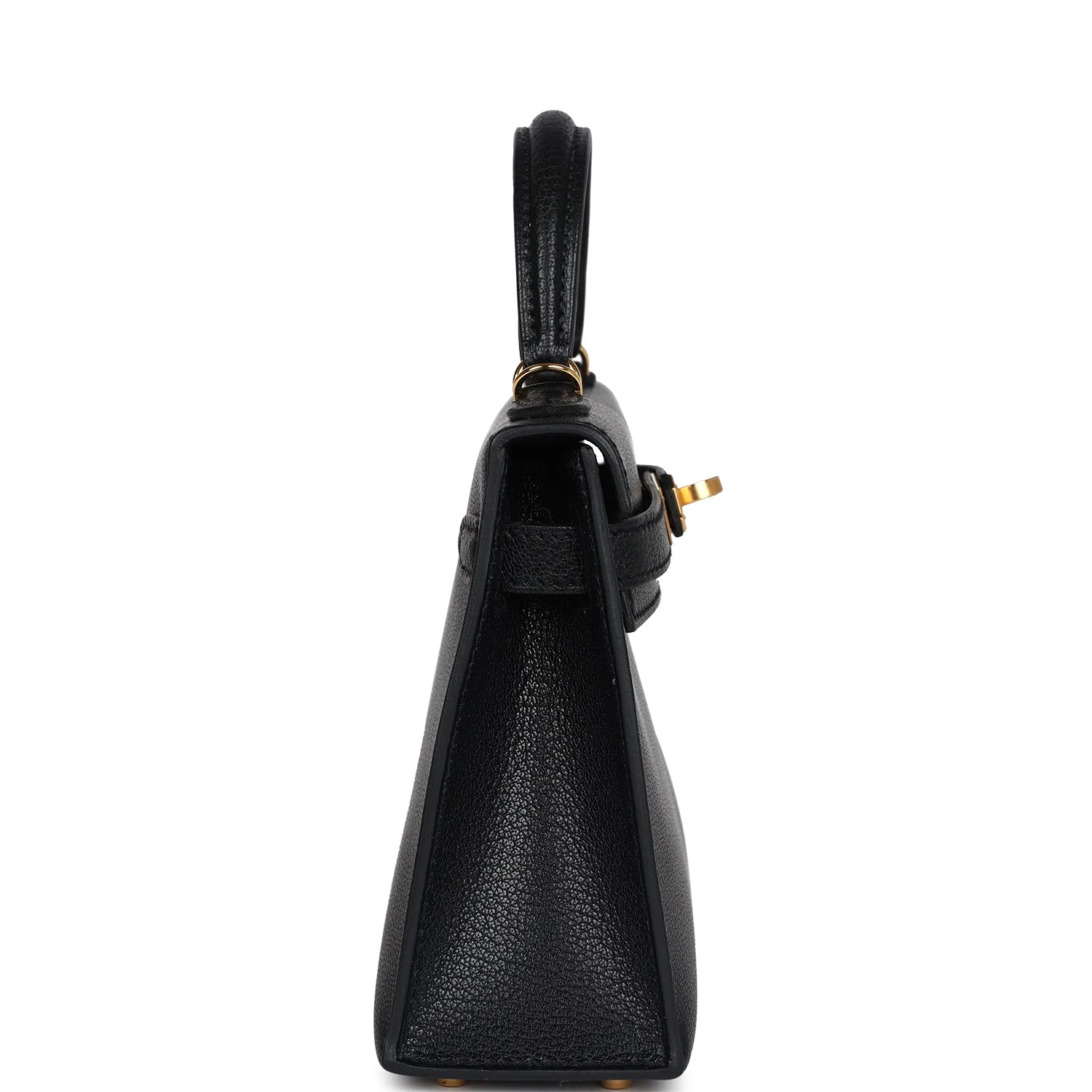 Replicate Hermes Kelly Sellier 20 Black Chevre Mysore Gold Hardware(1:1 replica)