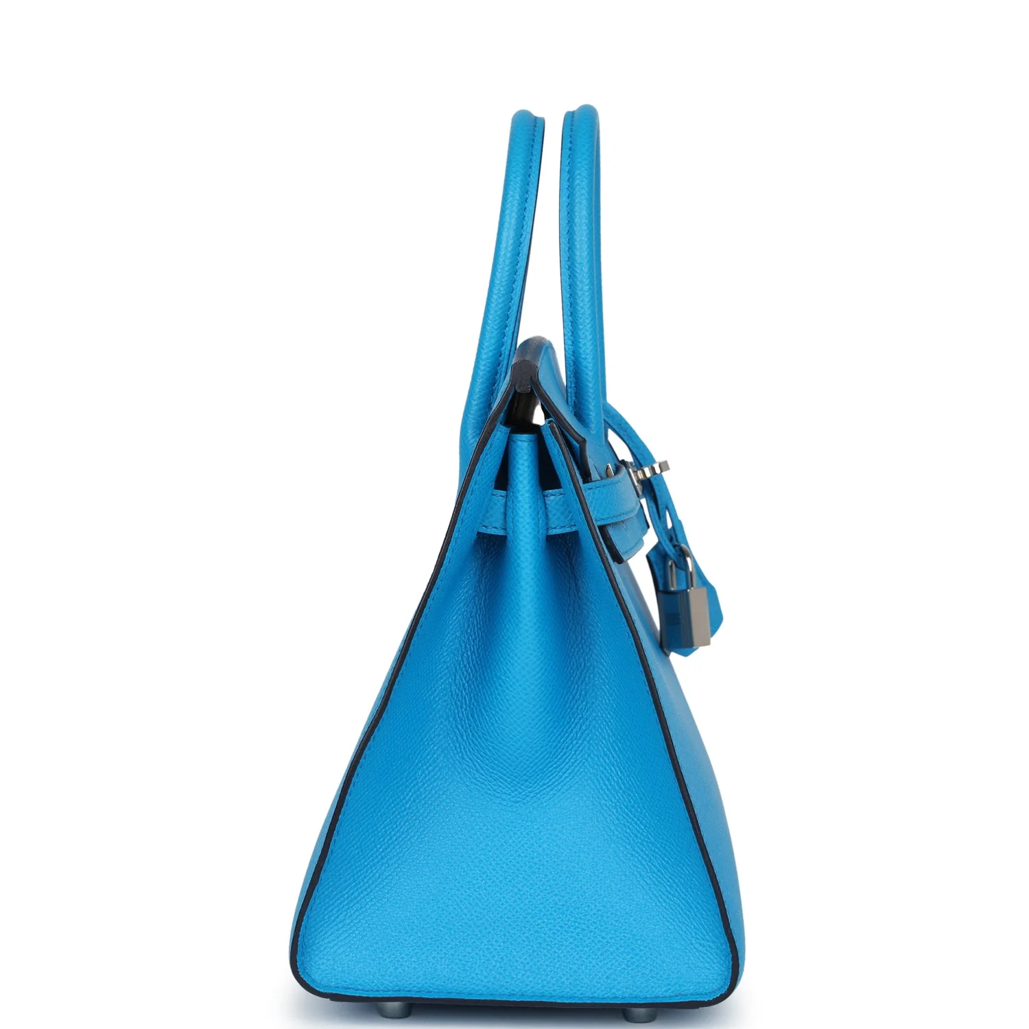 Replicate Hermes Birkin Sellier 25 Bleu Frida Epsom Palladium Hardware(1:1 replica)