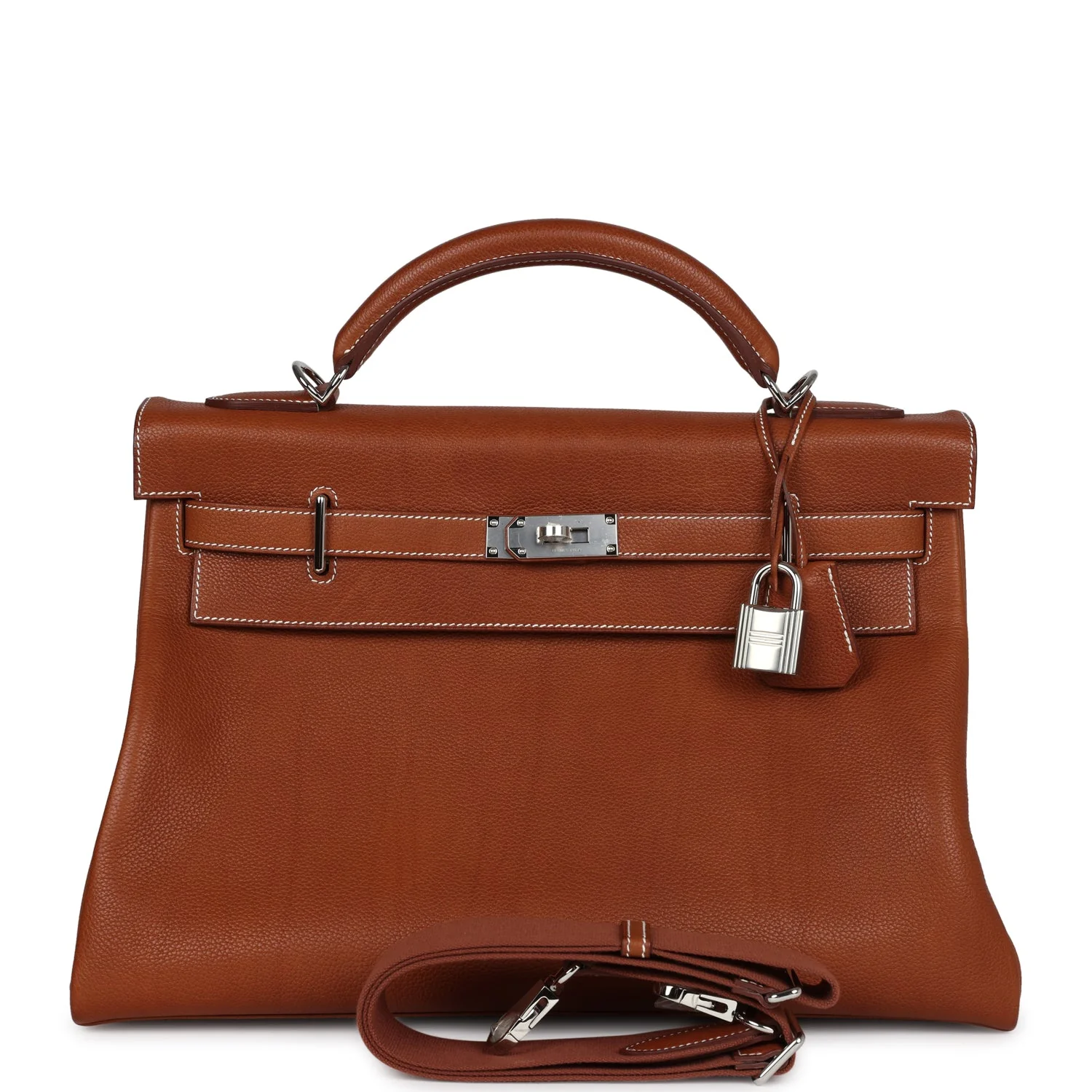 Replicate Hermes Kelly 42 Maxi Gold Togo Palladium Hardware(1:1 replica)