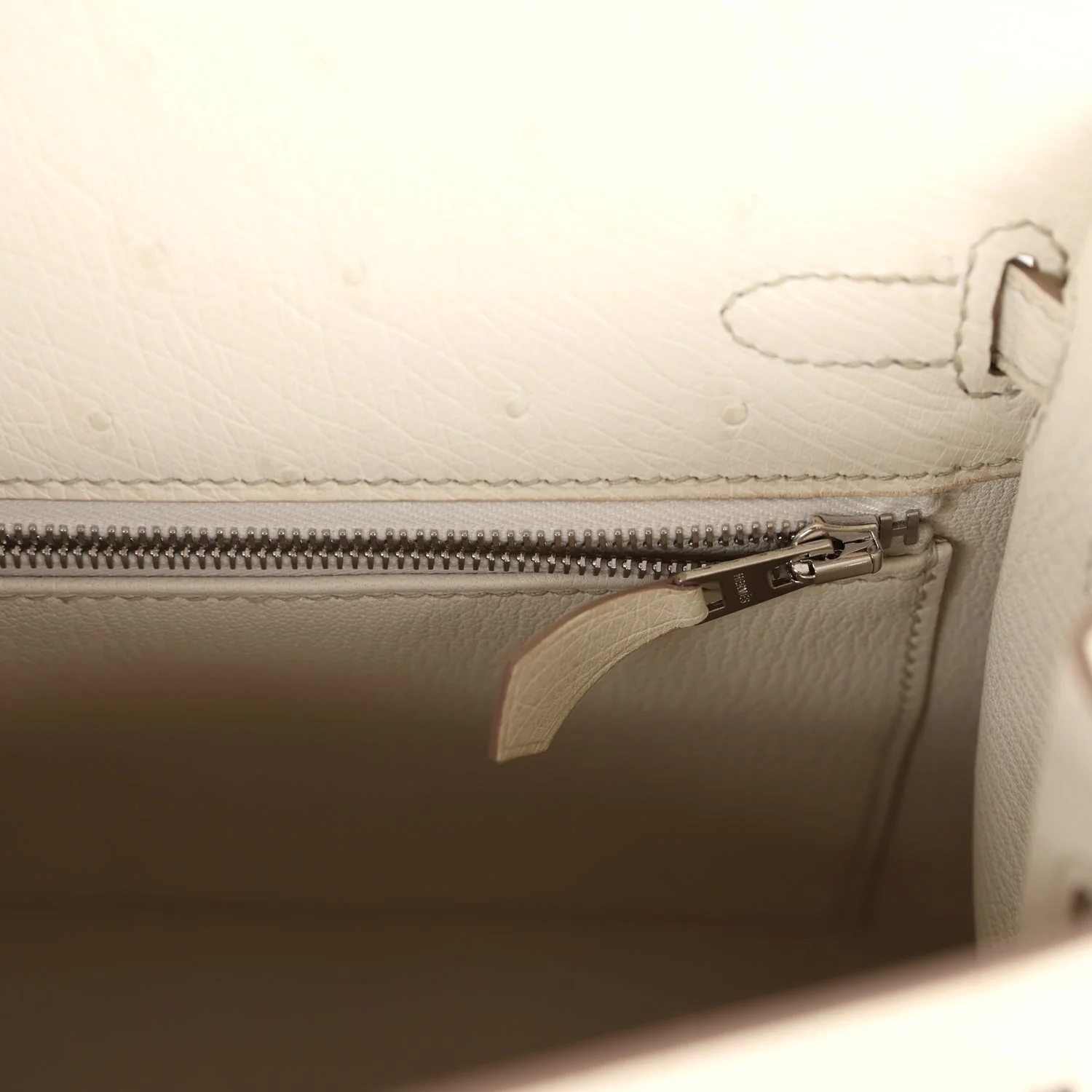 Replicate Hermes Kelly Sellier 25 Beton Ostrich Palladium Hardware(1:1 replica)