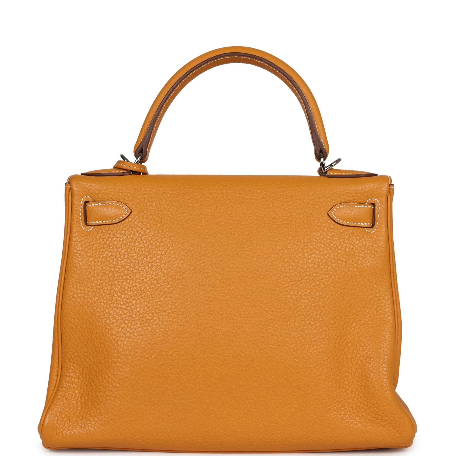 Replicate Hermes Kelly Retourne 28 Moutarde Clemence Palladium Hardware(1:1 replica)