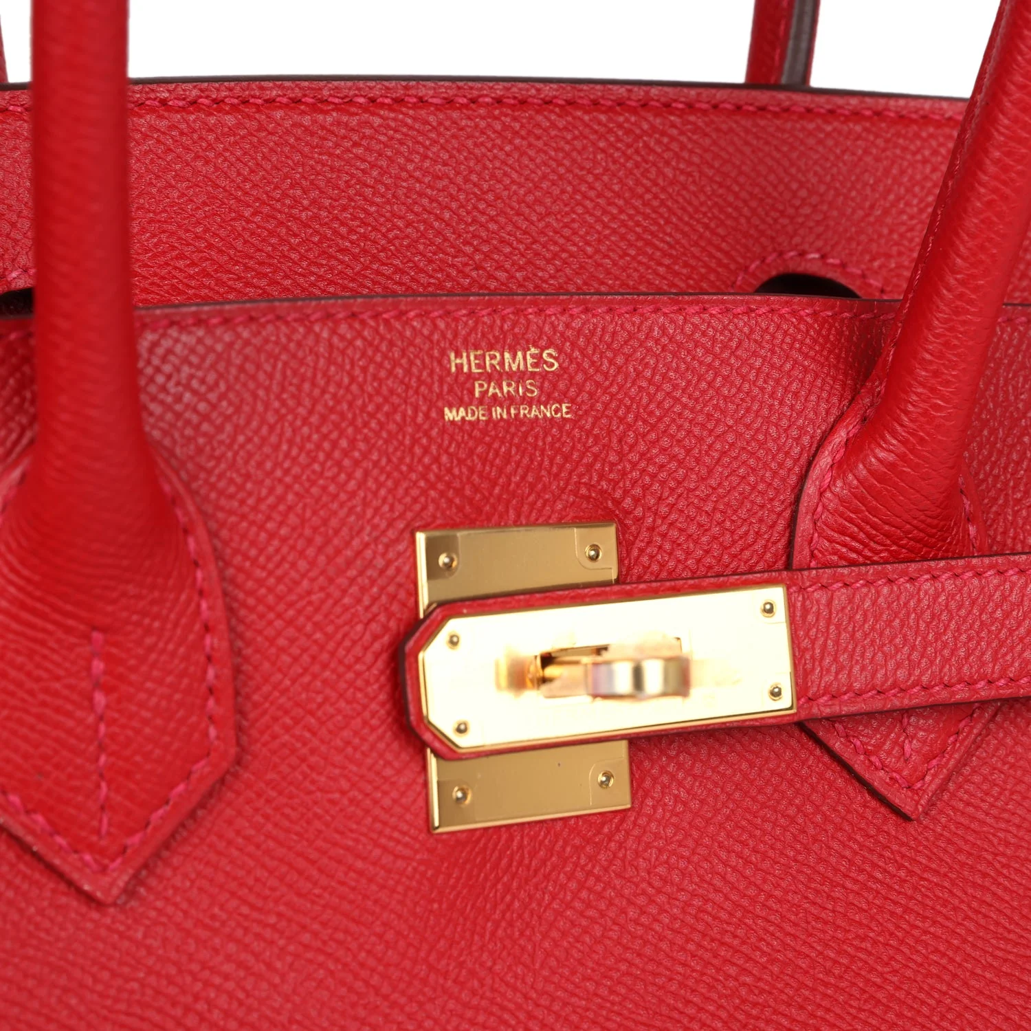 Replicate Hermes Birkin 30 Rouge Casaque Epsom Gold Hardware(1:1 replica)
