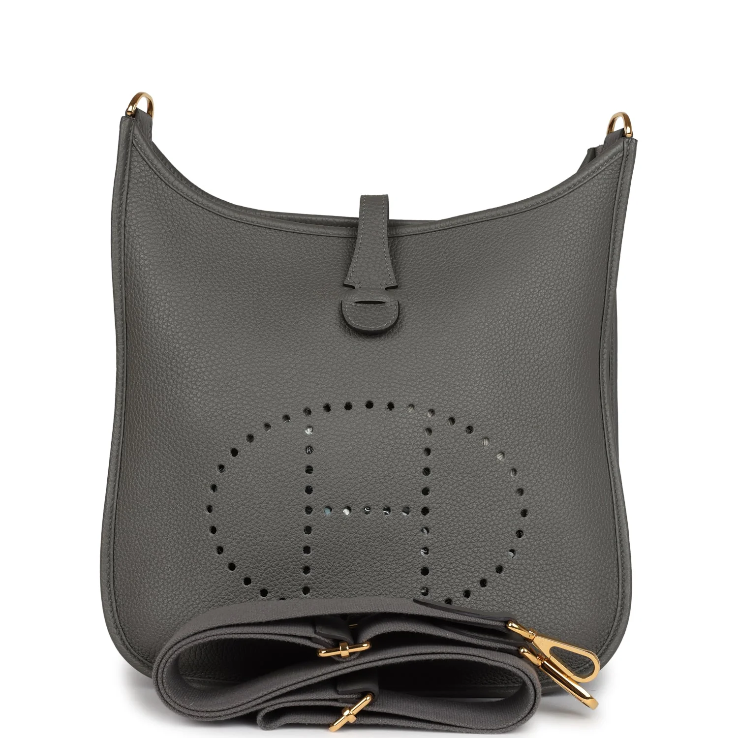 Replicate Hermes Evelyne III PM Gris Meyer Clemence Gold Hardware(1:1 replica)