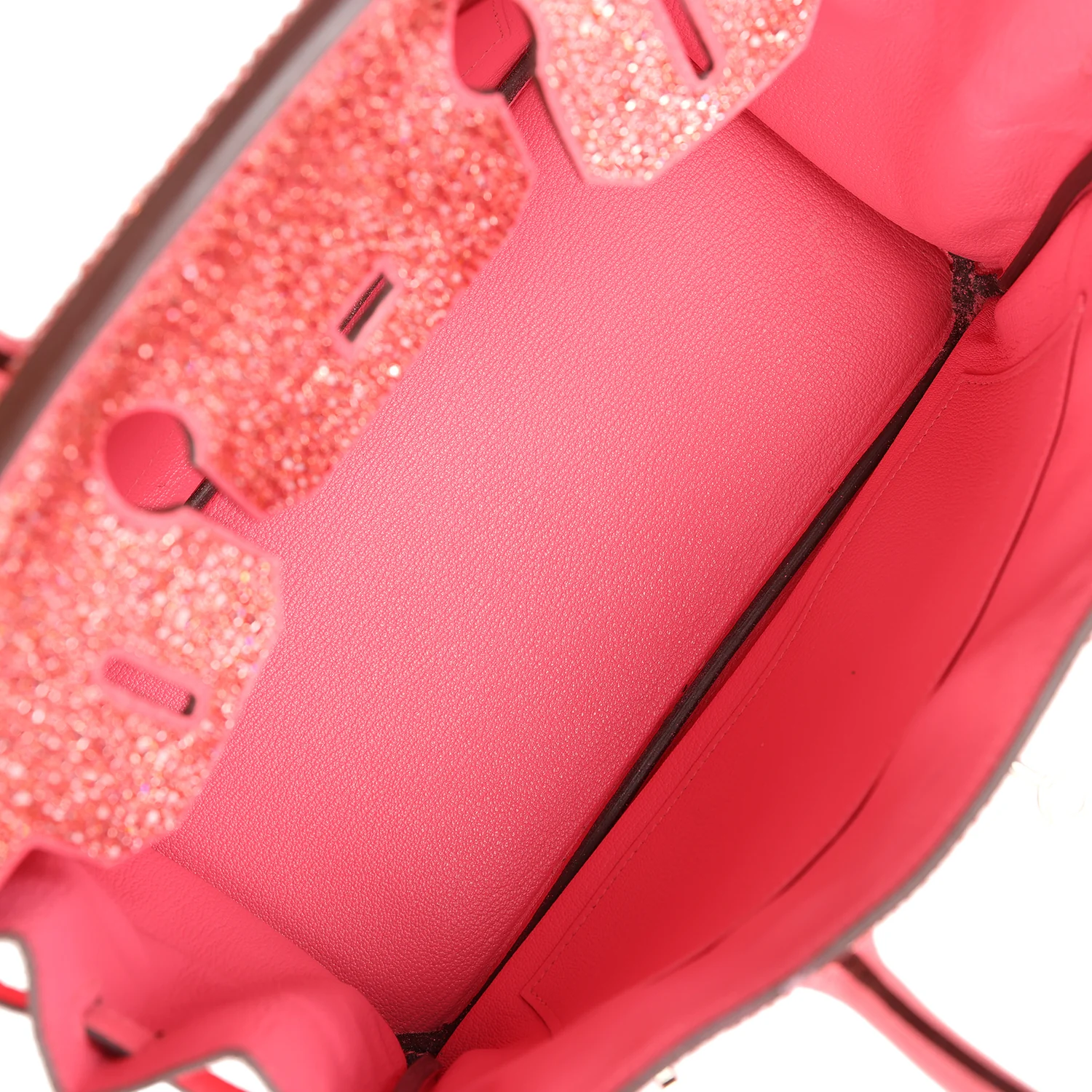 Replicate Custom Ombre Swarovski Crystal Hermes Birkin 30 Rose Azalee Clemence Palladium Hardware(1:1 replica)
