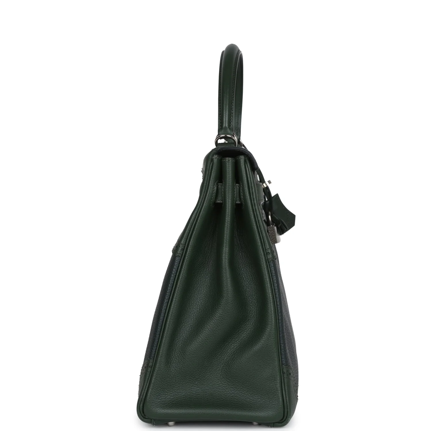 Replicate Hermes Ghillies Kelly 35 Retourne Vert Fonce Clemence and Vert Anglais Evercolor Palladium Hardware(1:1 replica)