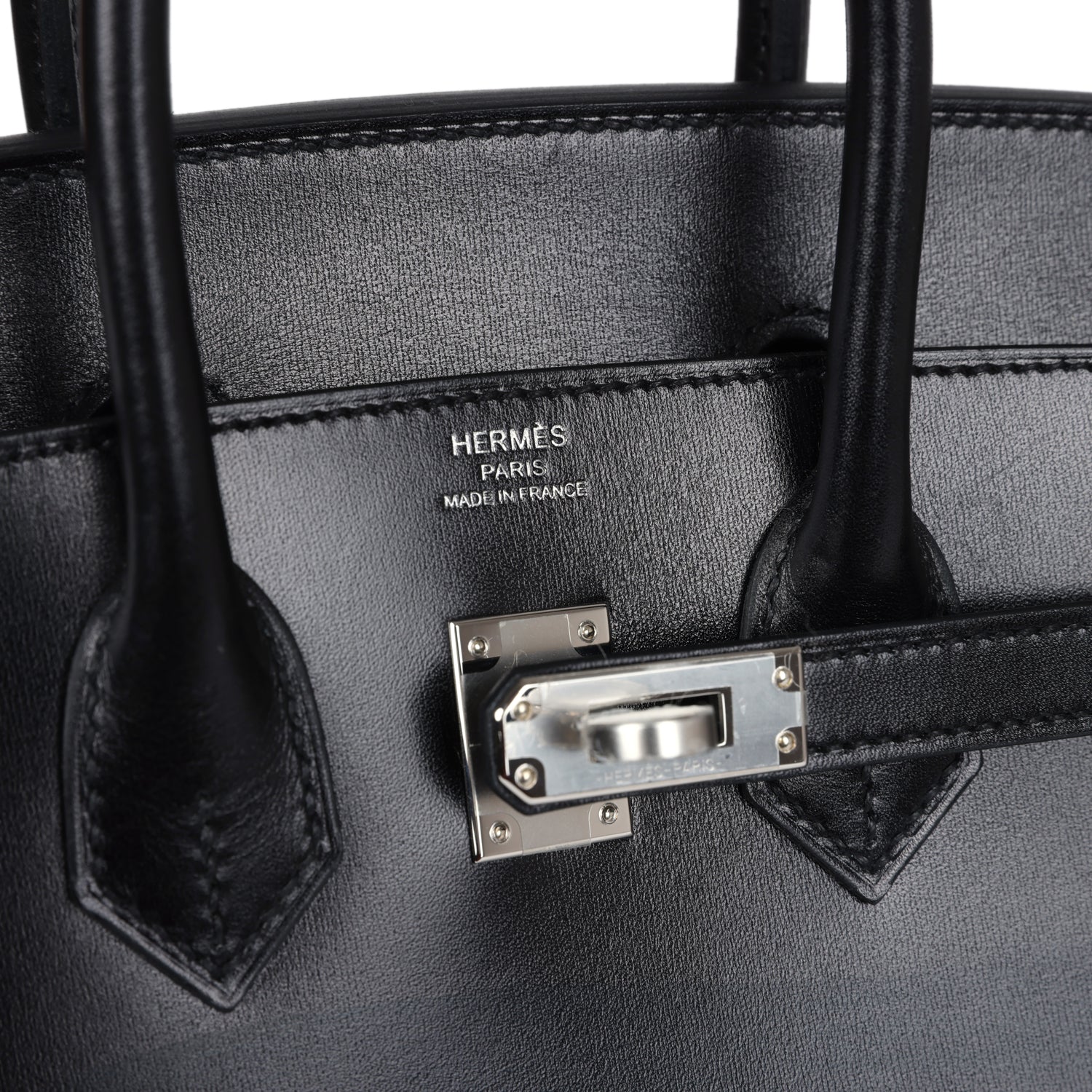 Replicate Hermes Birkin Sellier 25 Black Box Palladium Hardware(1:1 replica)