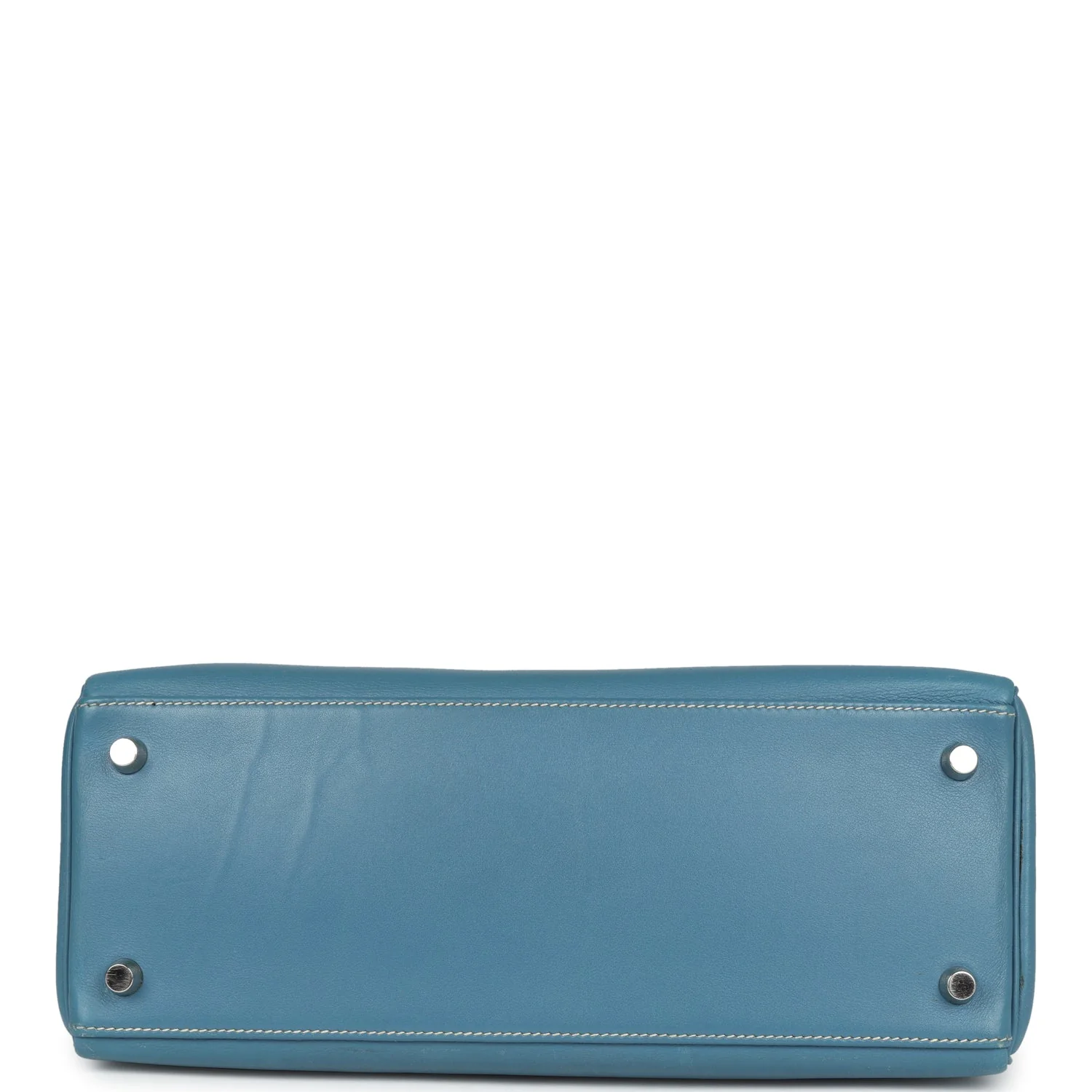 Replicate Vintage Hermes Kelly Retourne 28 Blue Jean Gulliver Palladium Hardware(1:1 replica)