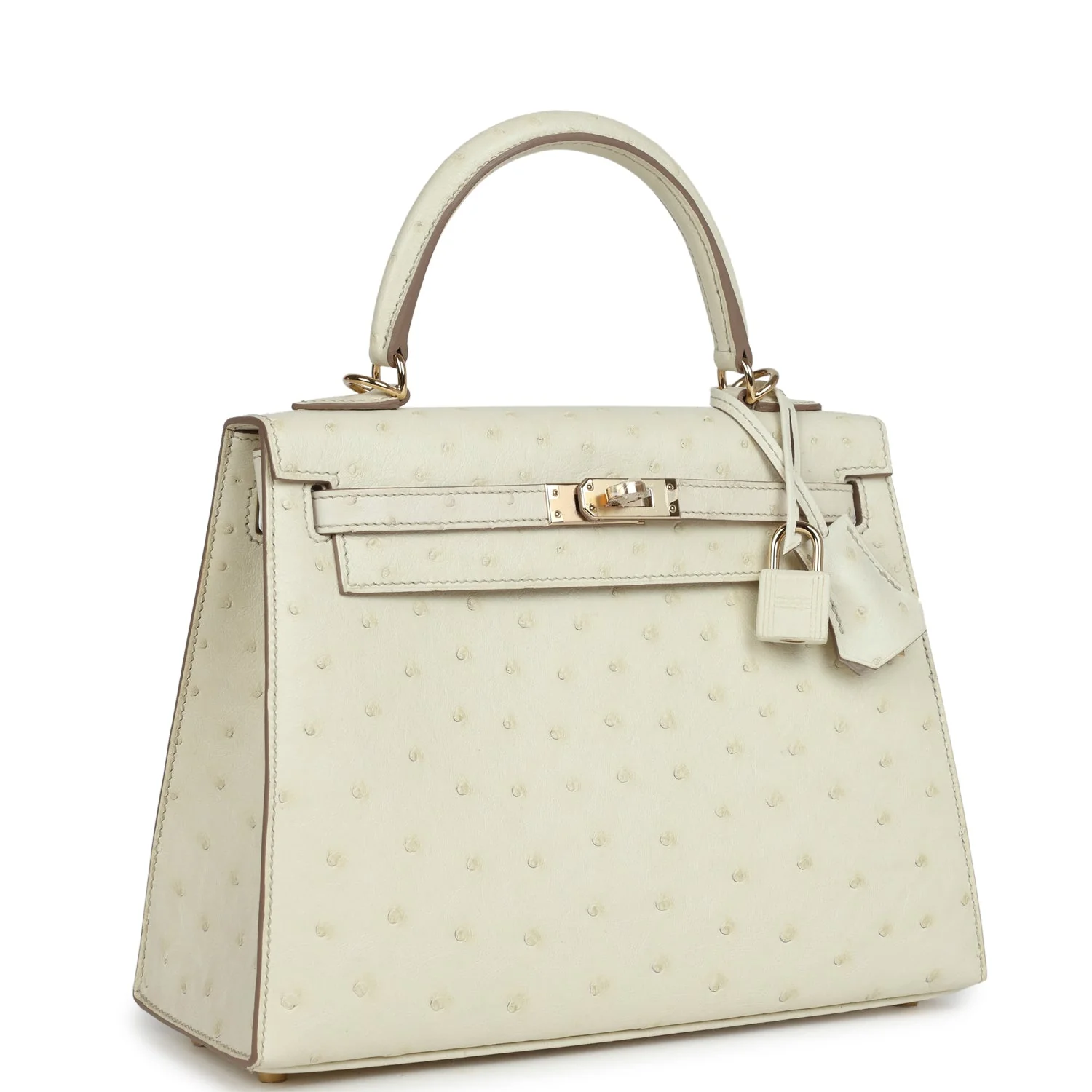Replicate Hermes Special Order (HSS) Kelly Sellier 25 Nata Verso Ostrich Permabrass Hardware(1:1 replica)