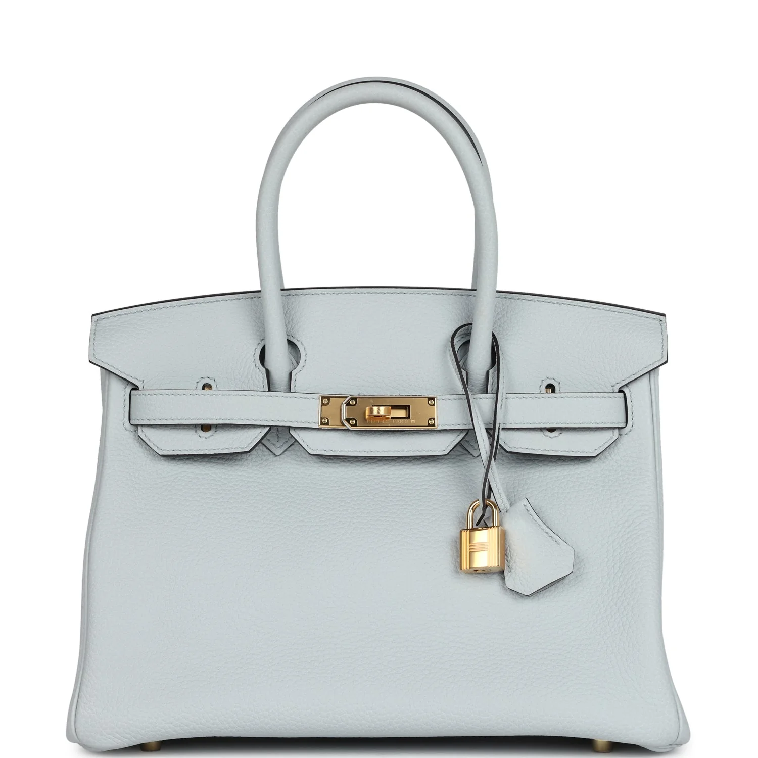 Replicate Hermes Birkin 30 Bleu Pale Togo Gold Hardware(1:1 replica)