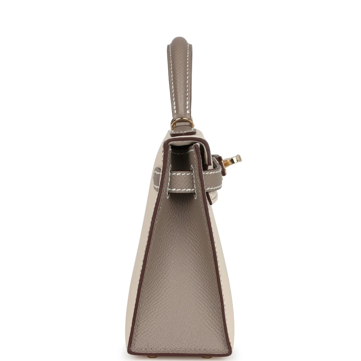 Replicate Hermes Special Order (HSS) Kelly Sellier 20 Craie and Gris Asphalte Epsom Permabrass Hardware(1:1 replica)