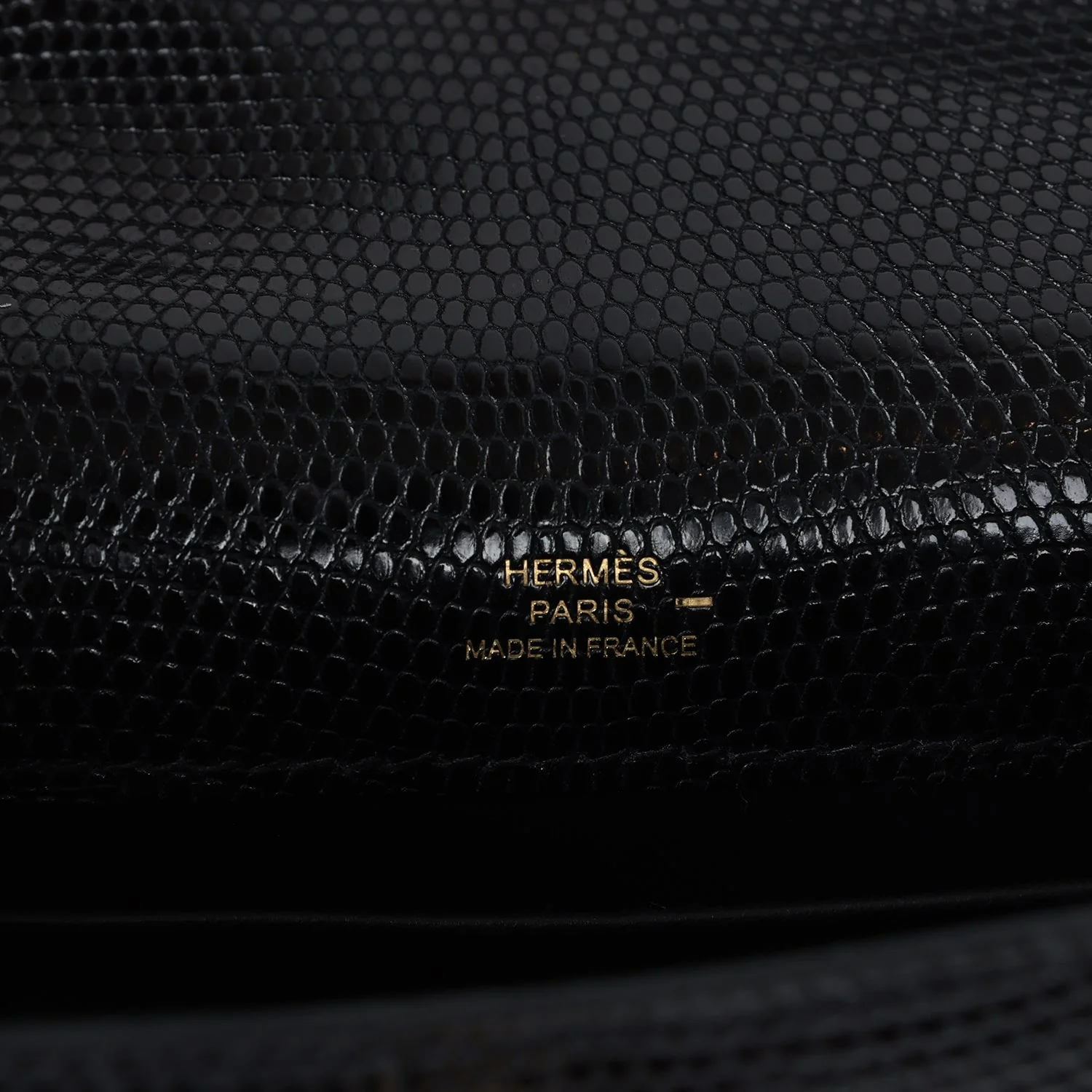 Replicate Hermes Kelly Pochette Black Varanus Niloticus Lizard Gold Hardware(1:1 replica)