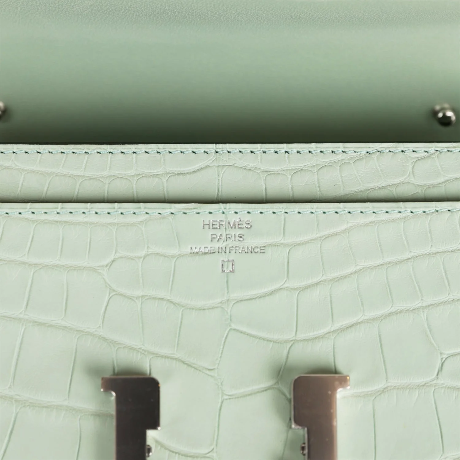 Replicate Hermes Constance Wallet To Go Vert D'eau Matte Alligator Palladium Hardware(1:1 replica)