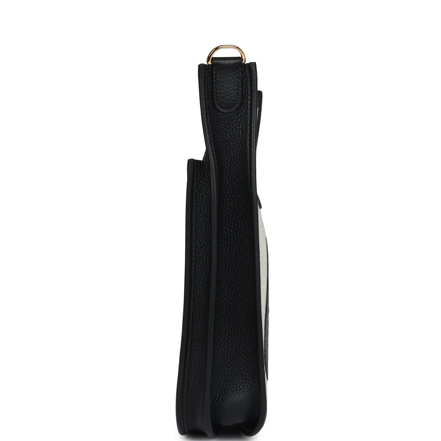 Replicate Hermes Evelyne III PM Black Clemence and Ecru Toile Gold Hardware(1:1 replica)