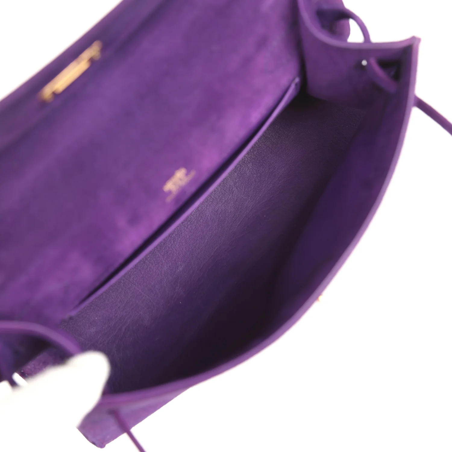 Replicate Hermes Kelly Pochette Violet Doblis Gold Hardware(1:1 replica)