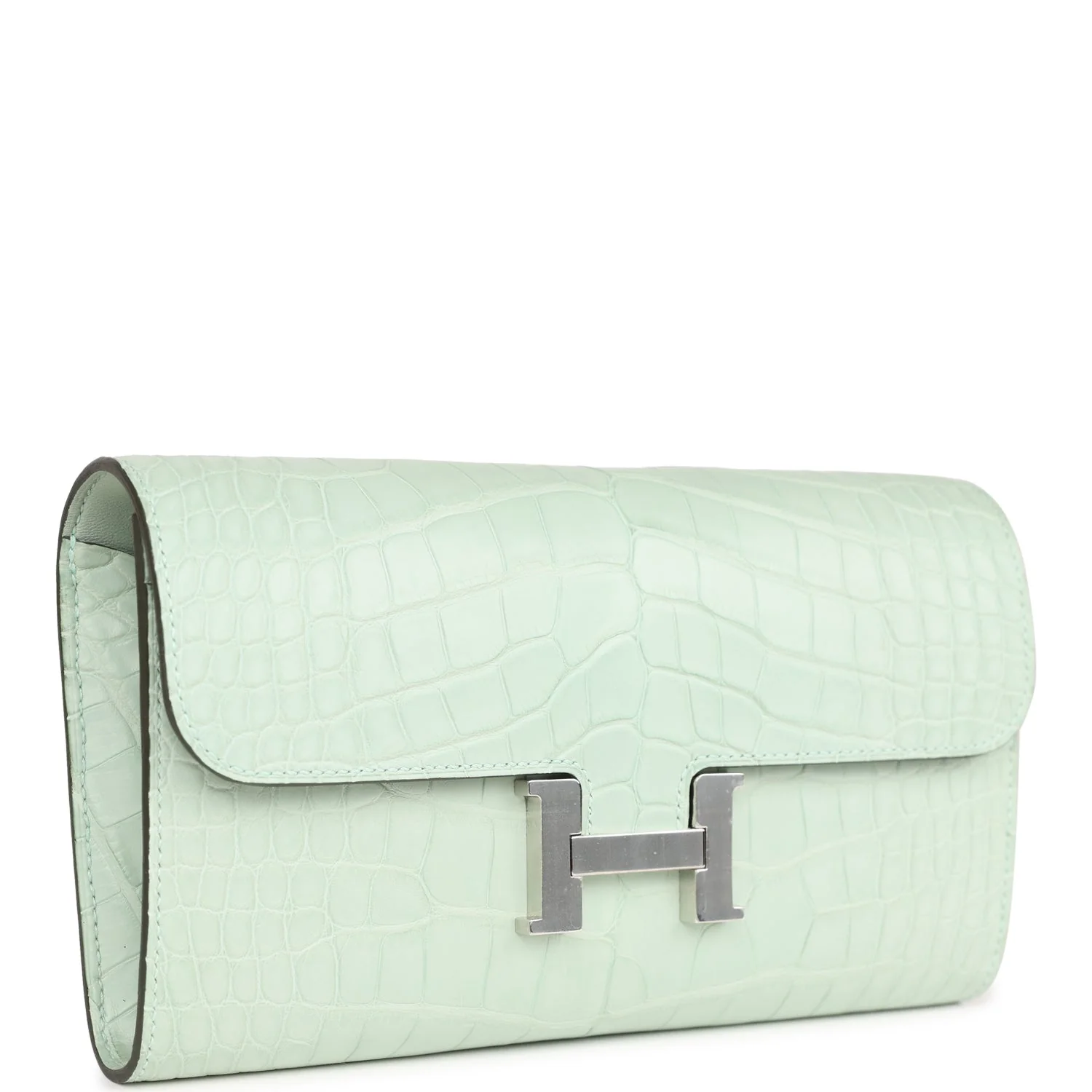 Replicate Hermes Constance Wallet To Go Vert D'eau Matte Alligator Palladium Hardware(1:1 replica)