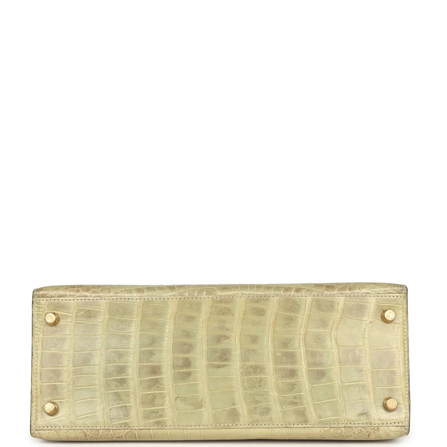 Replicate Vintage Hermes Kelly 28 Vert Celadon Natura Shiny Alligator Gold Hardware(1:1 replica)