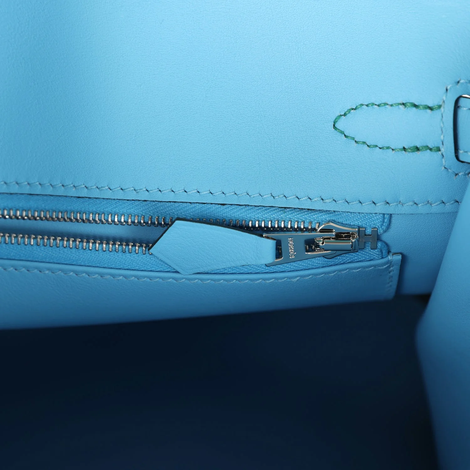 Replicate Hermes Birkin 25 Vert Vertigo Verso Swift Palladium Hardware(1:1 replica)
