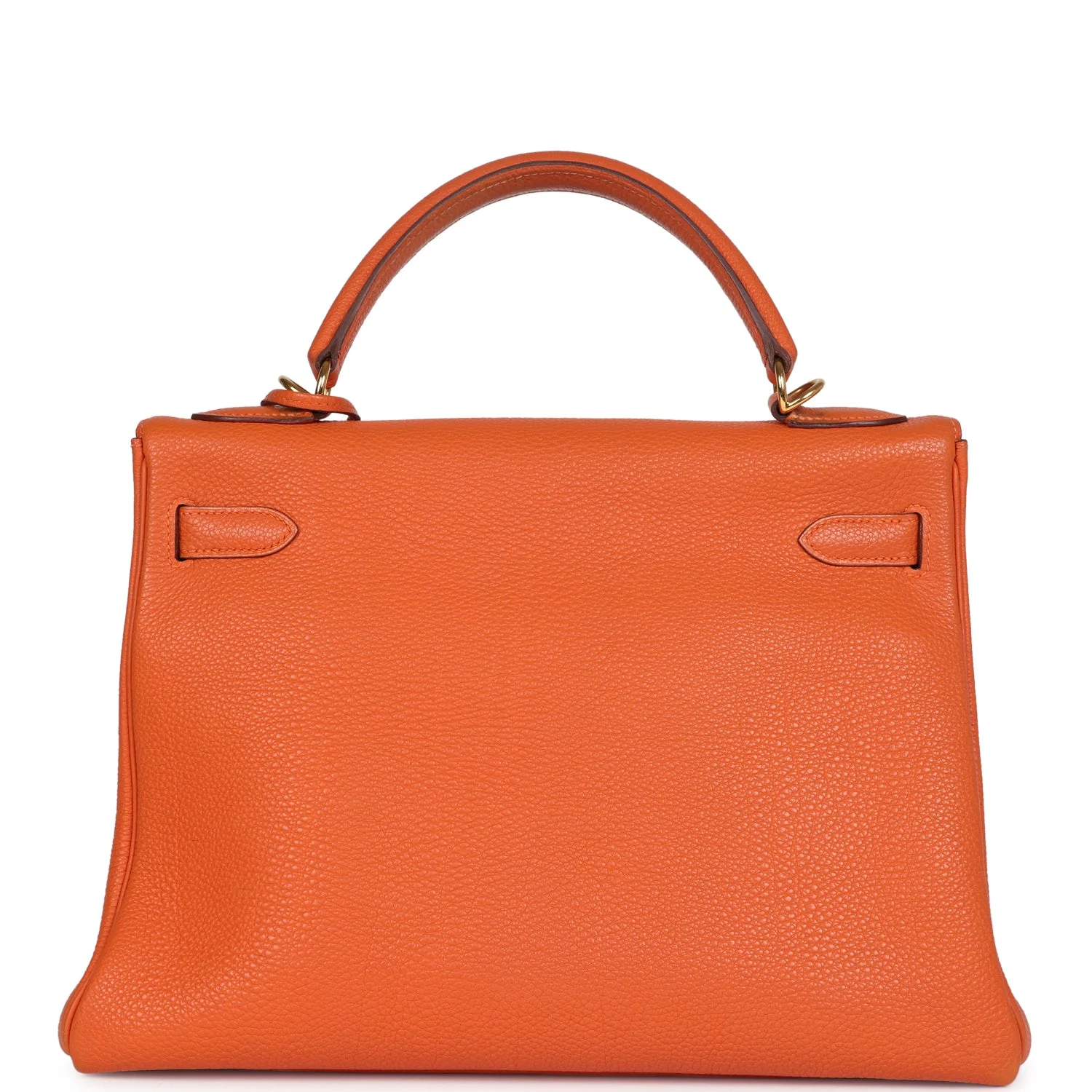 Replicate Vintage Hermes Kelly Retourne 32 Orange Togo Gold Hardware(1:1 replica)