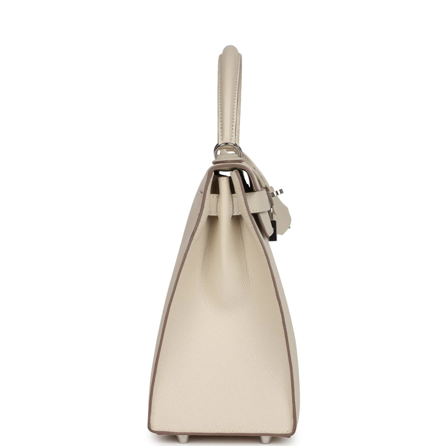 Replicate Hermes Kelly Sellier 28 Craie Epsom Palladium Hardware(1:1 replica)