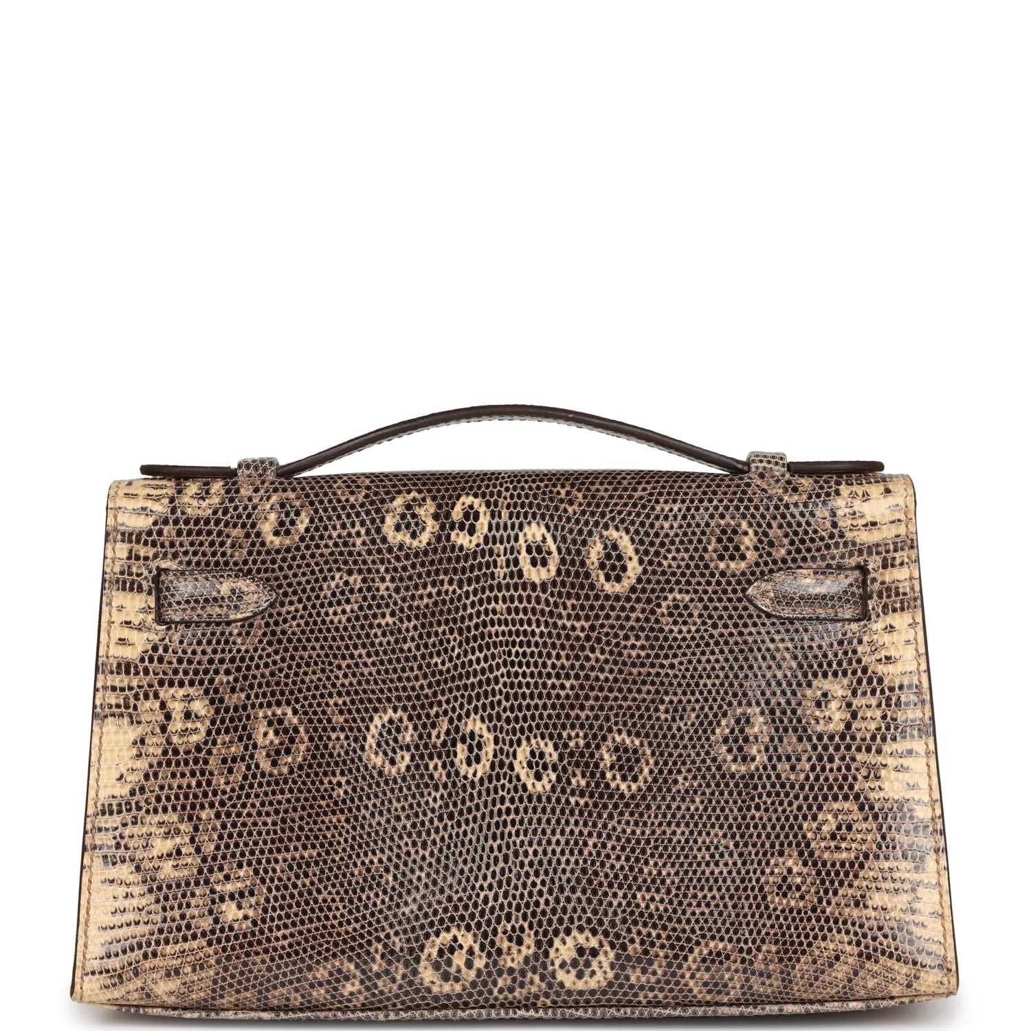 Replicate Hermes Kelly Pochette Desert Varanus Salvator Lizard Palladium Hardware(1:1 replica)