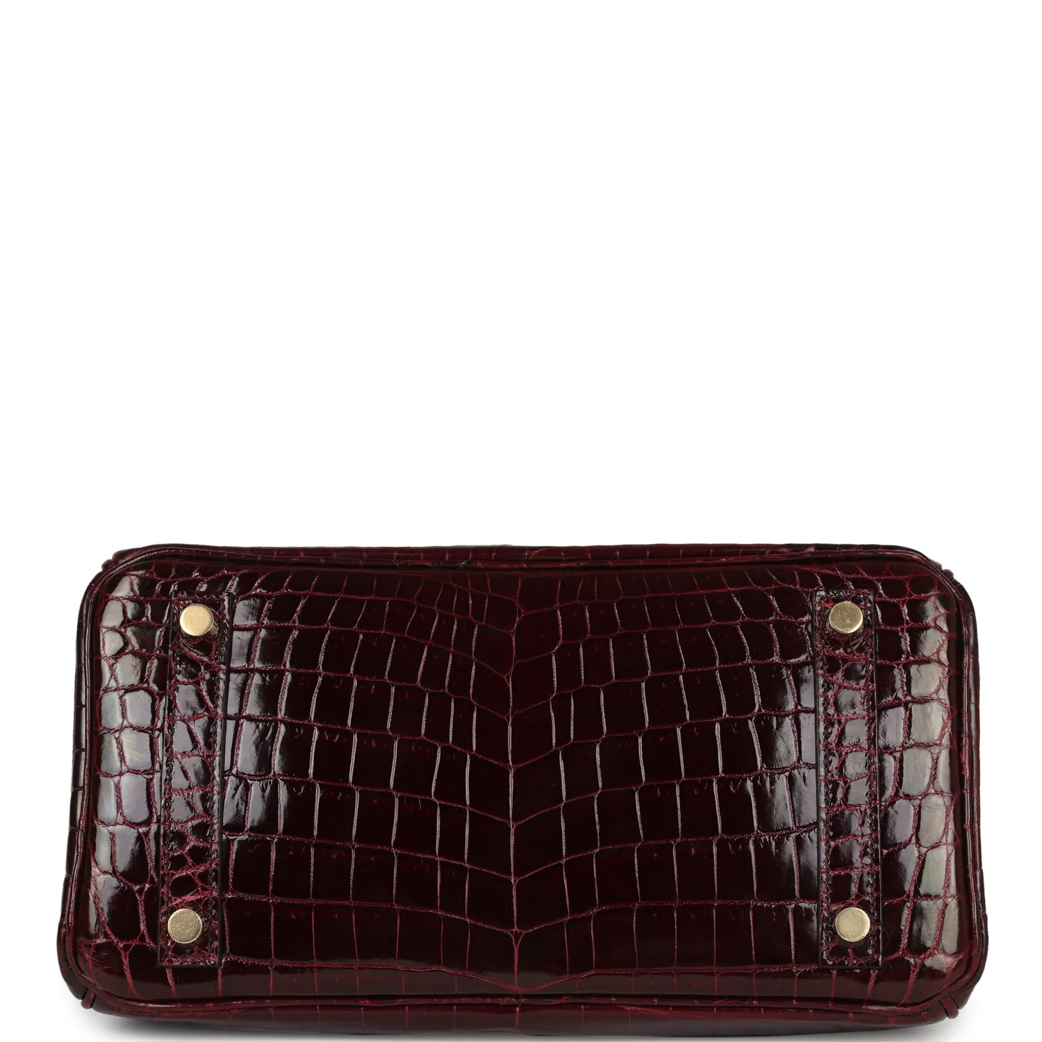 Replicate Hermes Birkin 25 Bordeaux Shiny Niloticus Crocodile Gold Hardware(1:1 replica)