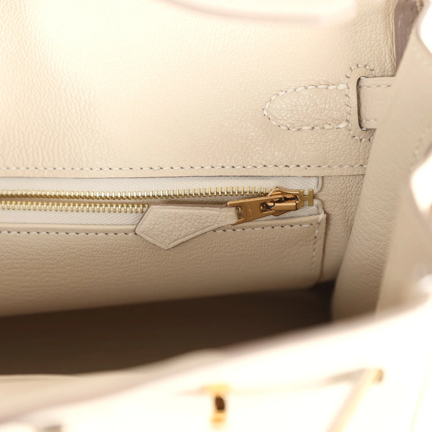 Replicate Hermes Birkin 25 Craie Taurillon Novillo Gold Hardware(1:1 replica)
