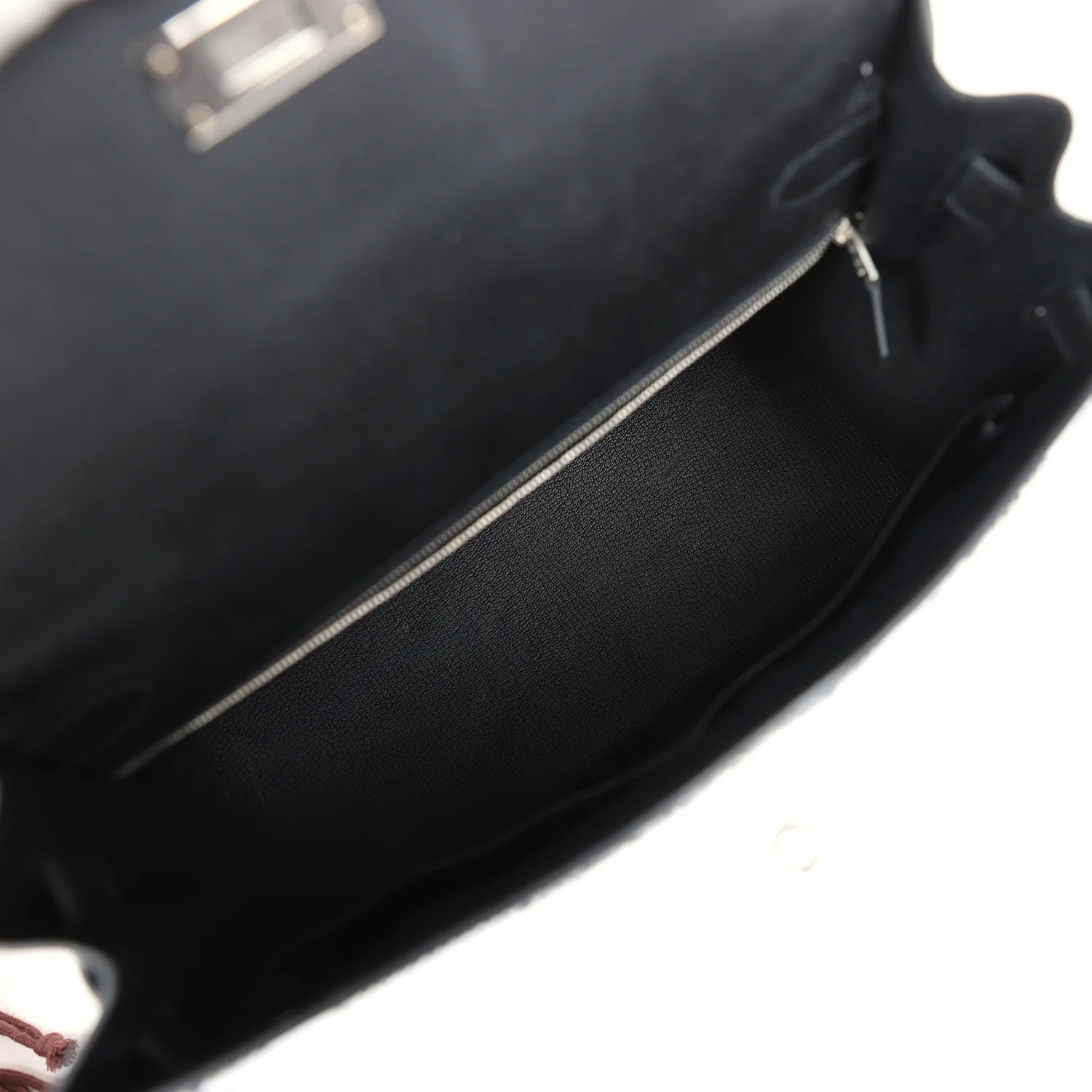 Replicate Custom Zebra Swarovski Crystal Hermes Kelly Sellier 32 Black Epsom Palladium Hardware(1:1 replica)