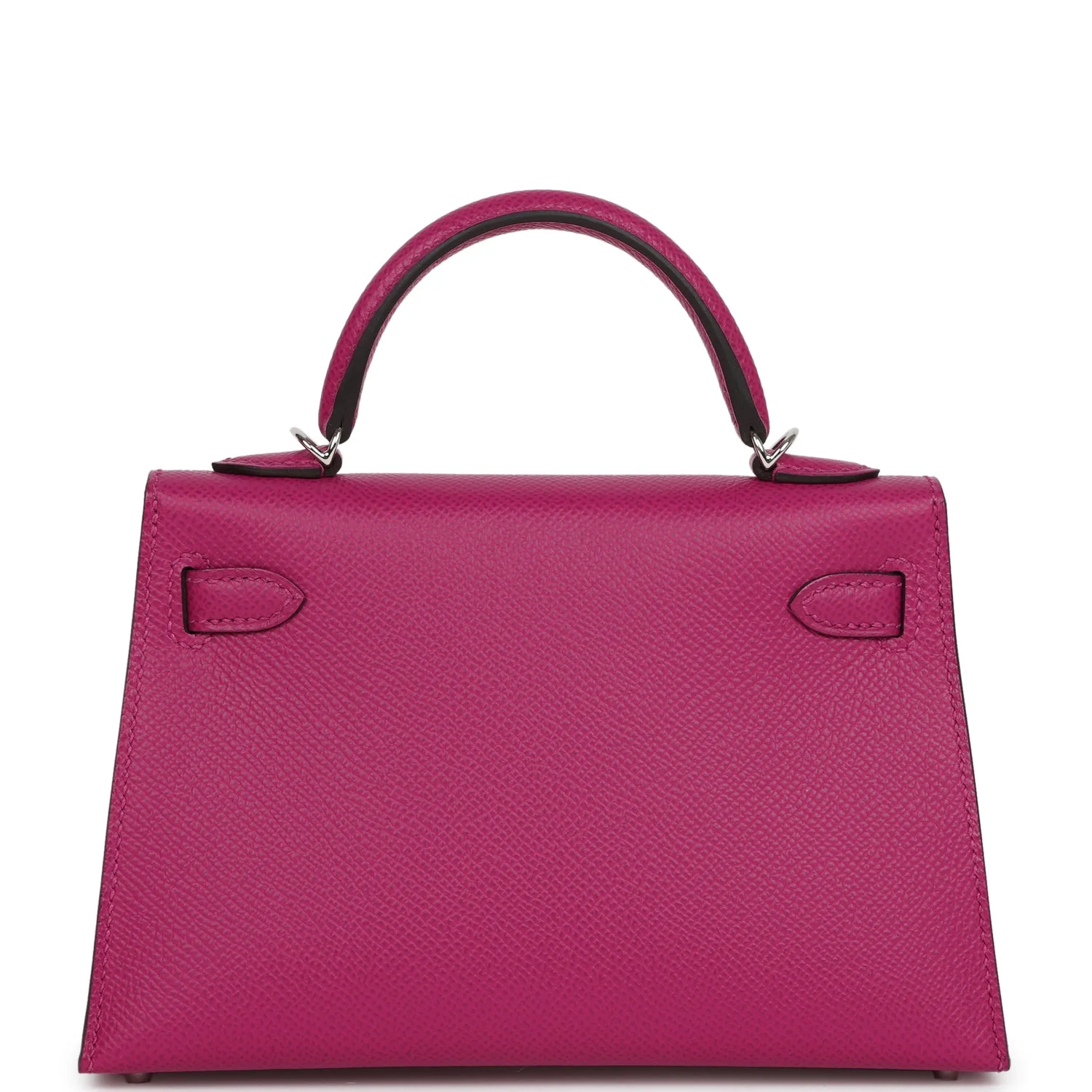 Replicate Hermes Special Order (HSS) Kelly Sellier 20 Rose Pourpre Verso Epsom Palladium Hardware(1:1 replica)
