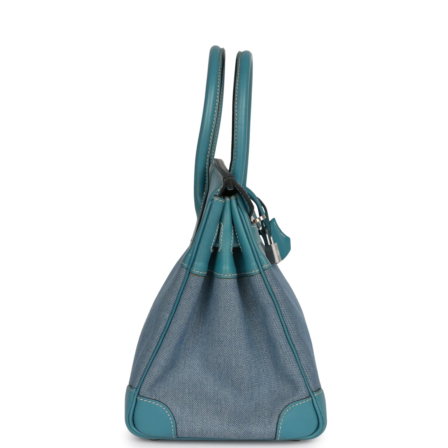 Replicate Vintage Hermes Birkin 30 Denim and Blue Jean Gulliver Palladium Hardware(1:1 replica)
