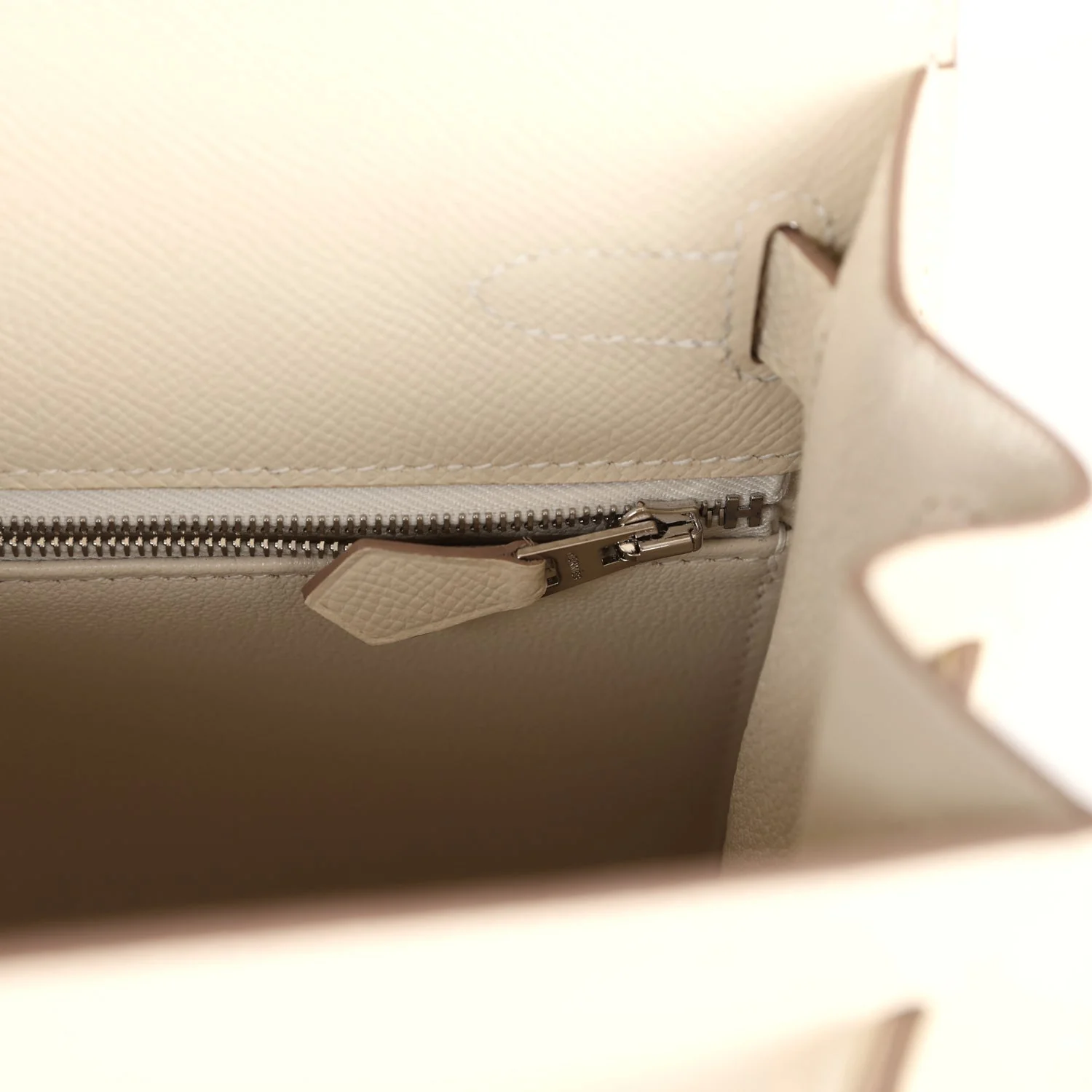 Replicate Hermes Kelly Sellier 28 Craie Epsom Palladium Hardware(1:1 replica)