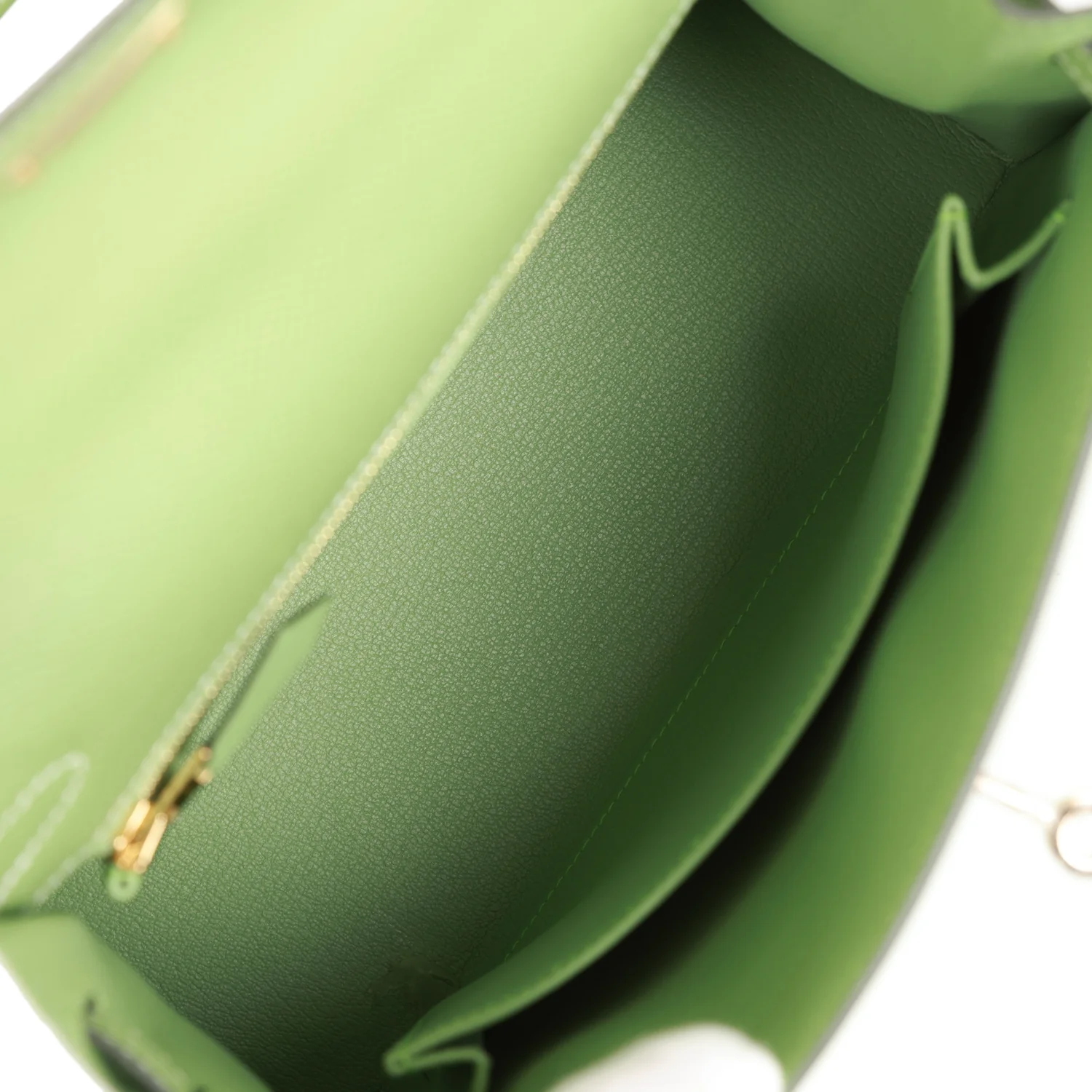Replicate Hermes Special Order (HSS) Kelly Sellier 25 Vert Criquet Epsom Permabrass Hardware(1:1 replica)