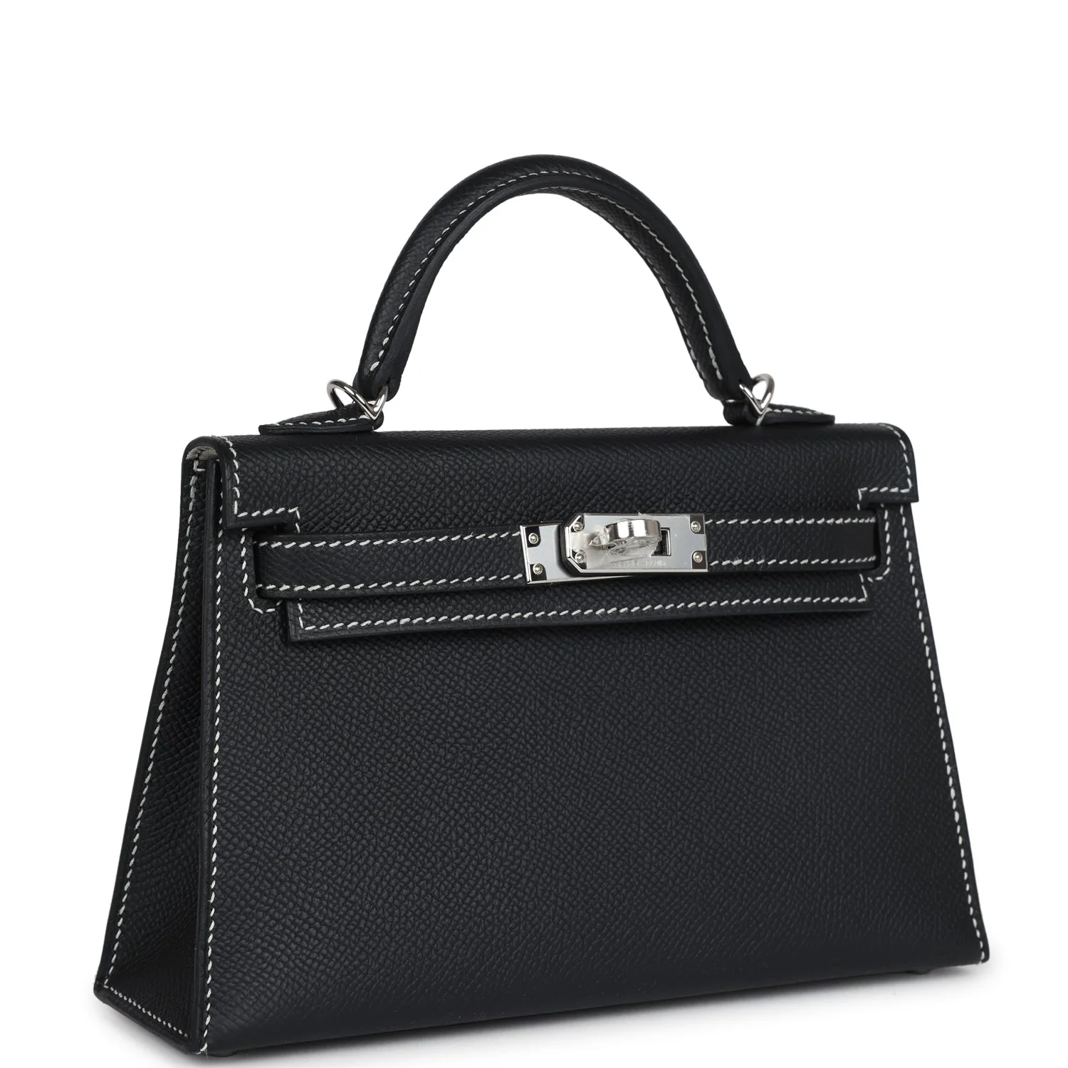 Replicate Hermes Special Order (HSS) Kelly Sellier 20 Black Verso Epsom Palladium Hardware(1:1 replica)