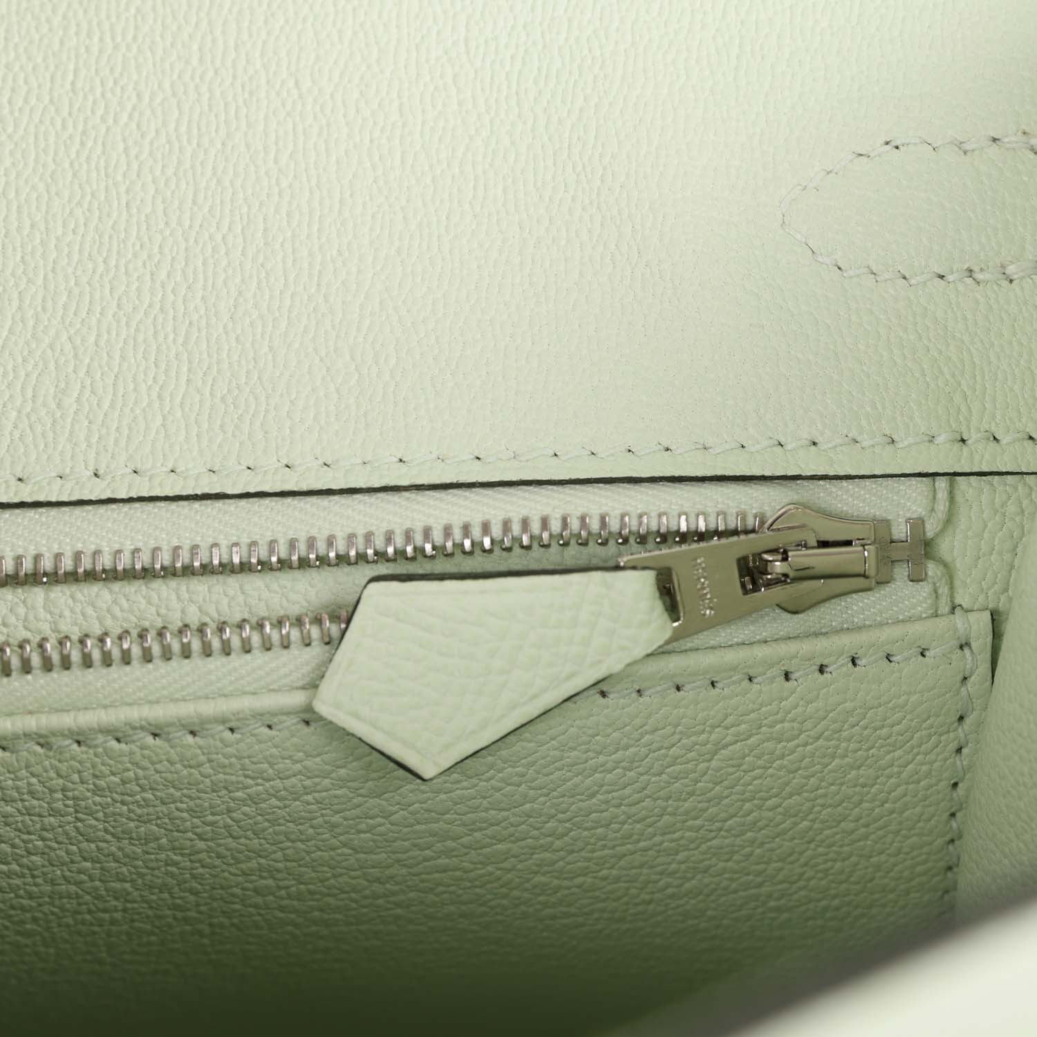 Replicate Hermes Birkin Sellier 25 Vert Fizz Epsom Palladium Hardware(1:1 replica)