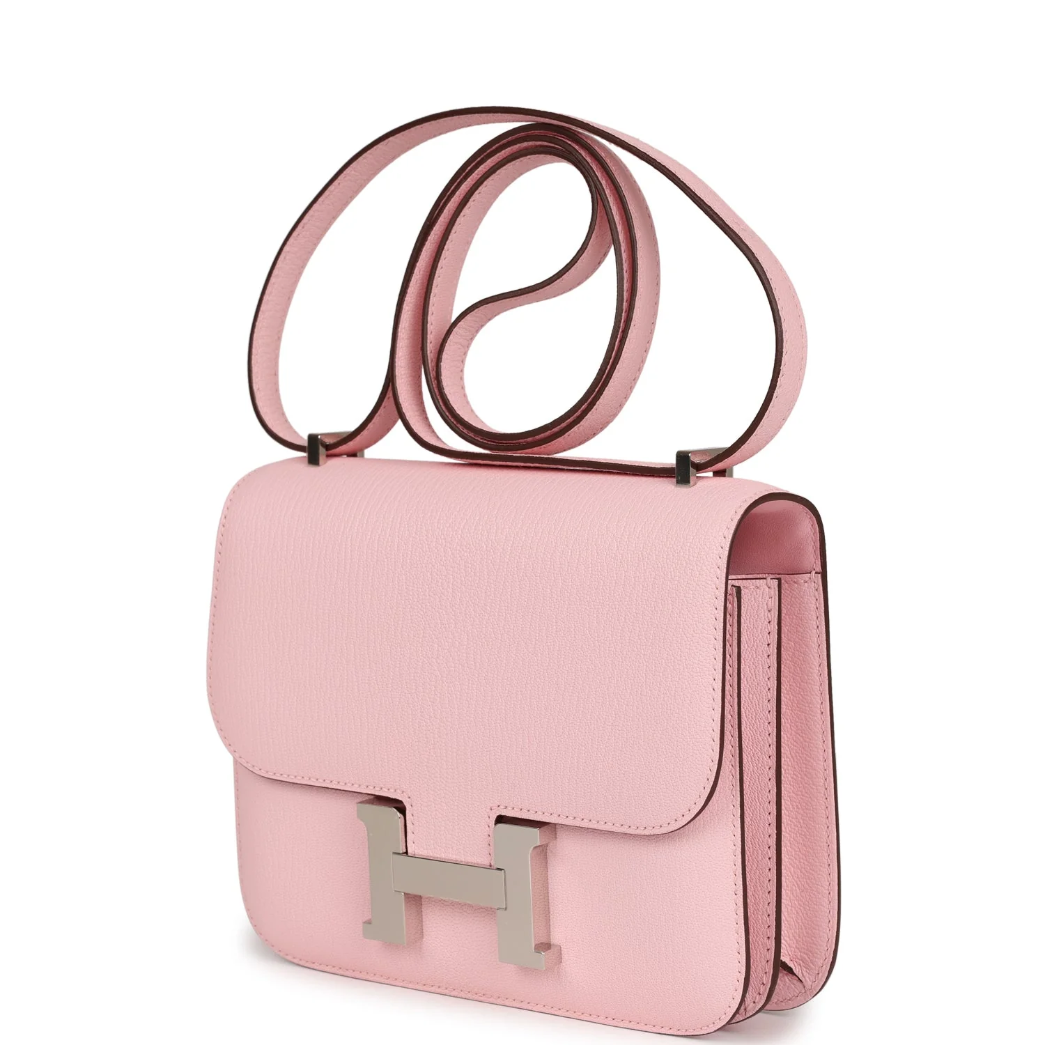 Replicate Hermes Constance 18 Rose Sakura Chevre Palladium Hardware(1:1 replica)