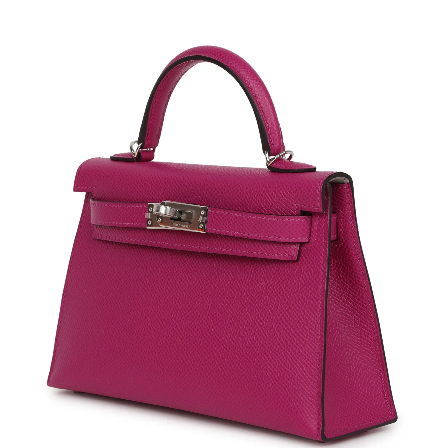 Replicate Hermes Special Order (HSS) Kelly Sellier 20 Rose Pourpre Verso Epsom Palladium Hardware(1:1 replica)