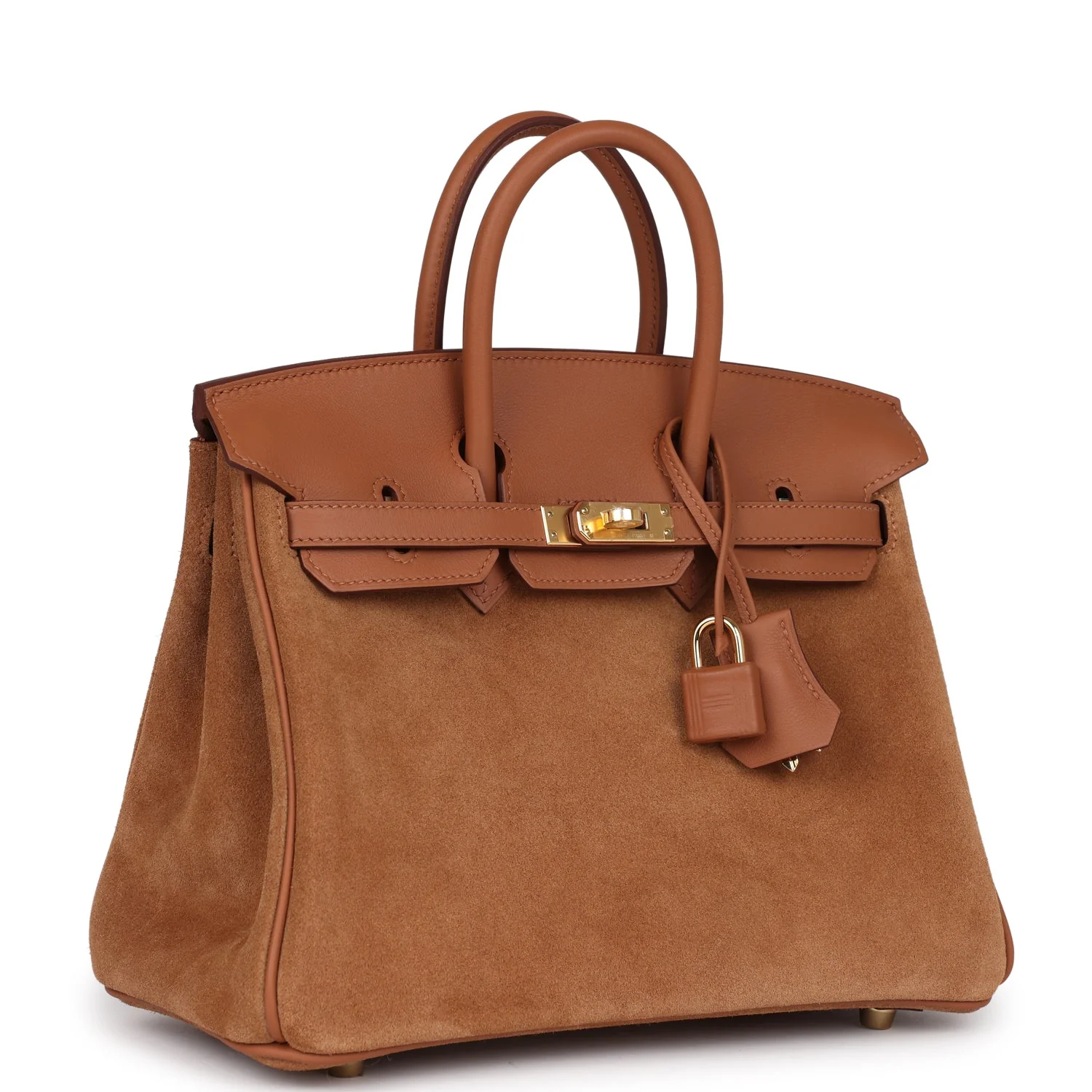 Replicate Hermes Birkin 25 Chamois Grizzly and Gold Swift Gold Hardware(1:1 replica)
