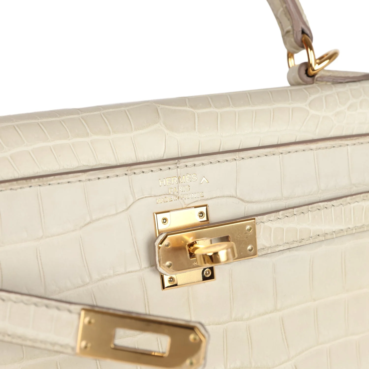 Replicate Hermes Kelly Retourne 25 Beton Matte Alligator Gold Hardware(1:1 replica)