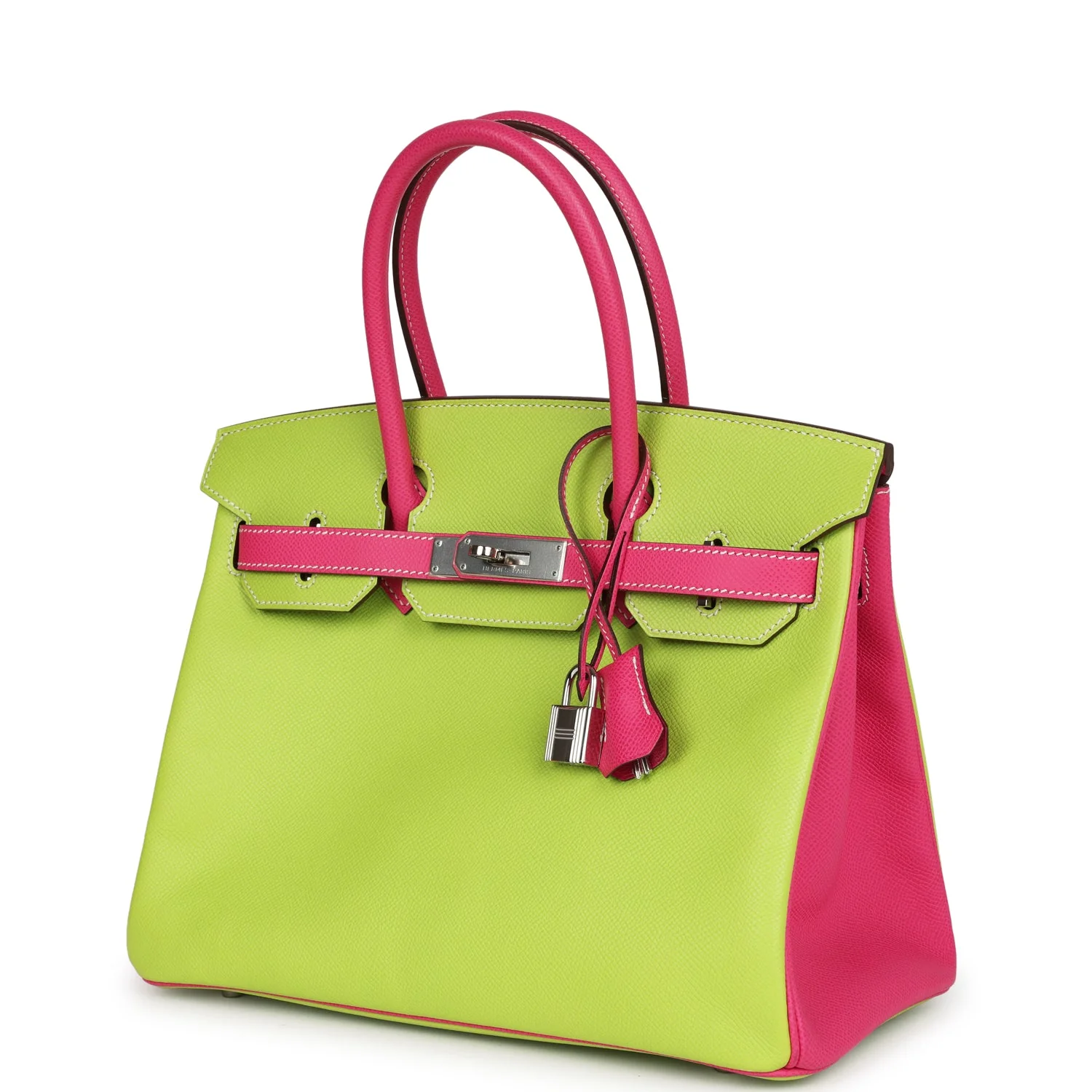 Replicate Hermes Special Order (HSS) Birkin 30 Kiwi and Rose Tyrien Epsom Palladium Hardware(1:1 replica)