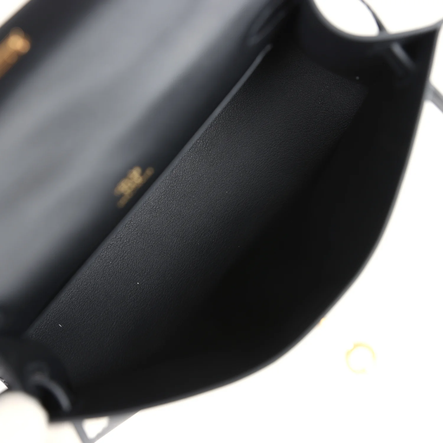 Replicate Hermes Kelly Pochette Black Swift Gold Hardware(1:1 replica)
