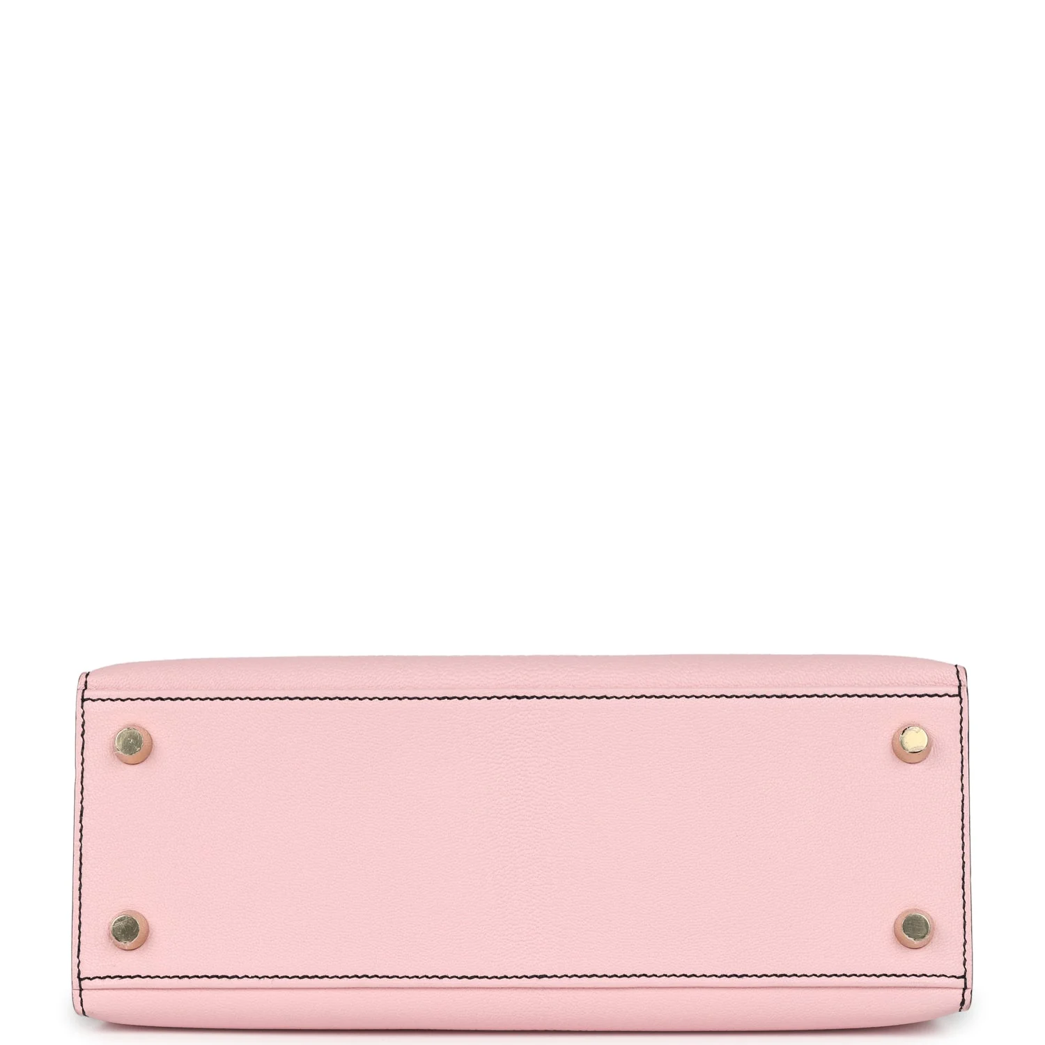 Replicate Hermes Special Order (HSS) Kelly Sellier 25 Rose Sakura and Black Chevre Mysore Brushed Gold Hardware(1:1 replica)