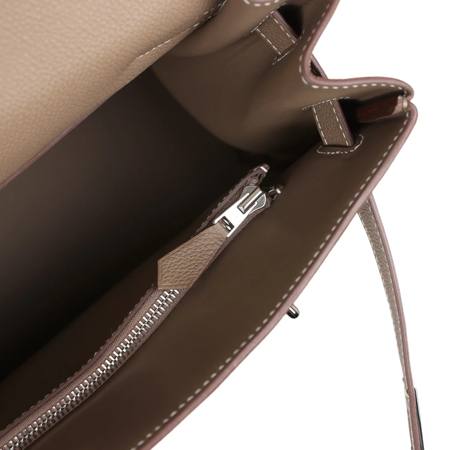 Replicate Hermes Kelly 42 Maxi Etoupe Togo Palladium Hardware(1:1 replica)