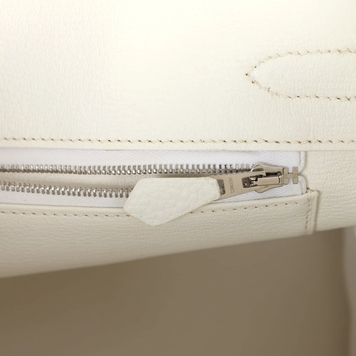Replicate Hermes Birkin 30 White Clemence Palladium Hardware(1:1 replica)