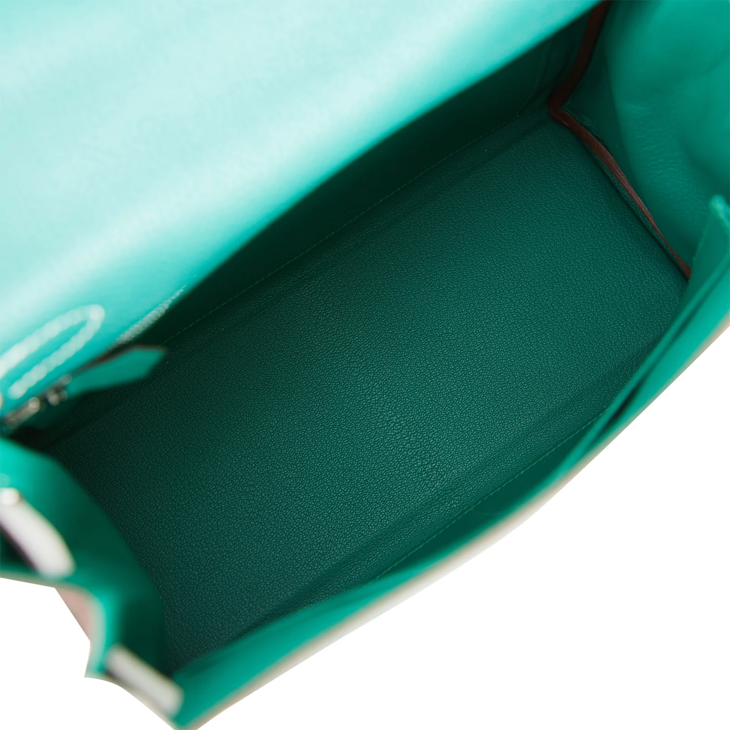 Replicate Hermes Special Order (HSS) Kelly Retourne 28 Malachite and Gris Perle Clemence Brushed Palladium Hardware(1:1 replica)