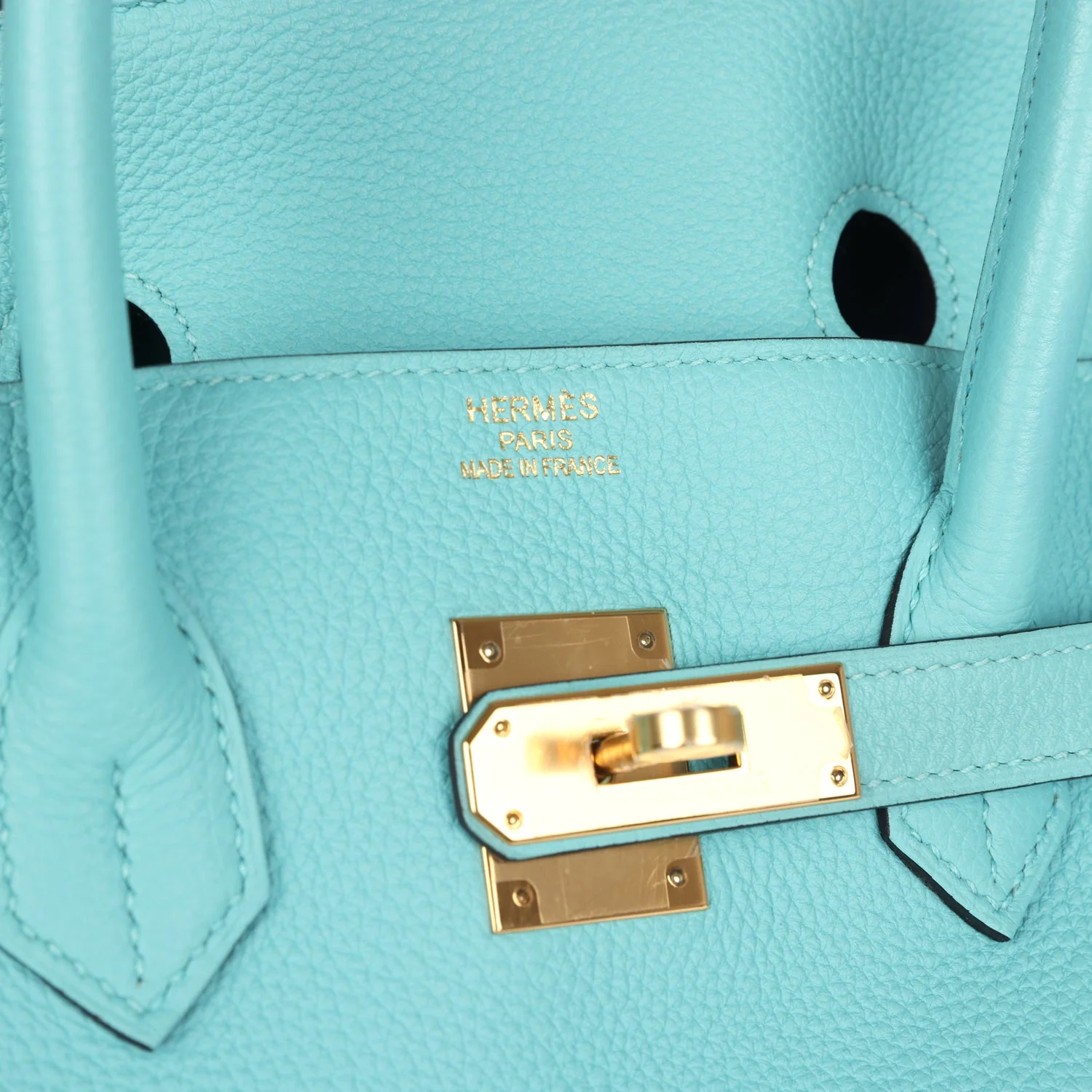 Replicate Hermes Birkin 35 Bleu Atoll Togo Gold Hardware(1:1 replica)