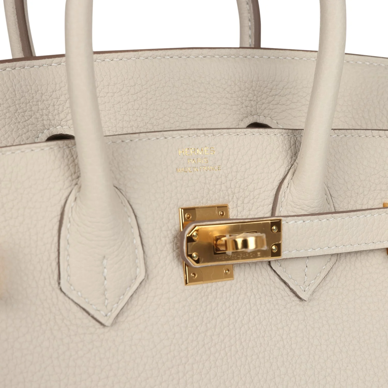 Replicate Hermes Birkin 25 Craie Togo Gold Hardware(1:1 replica)