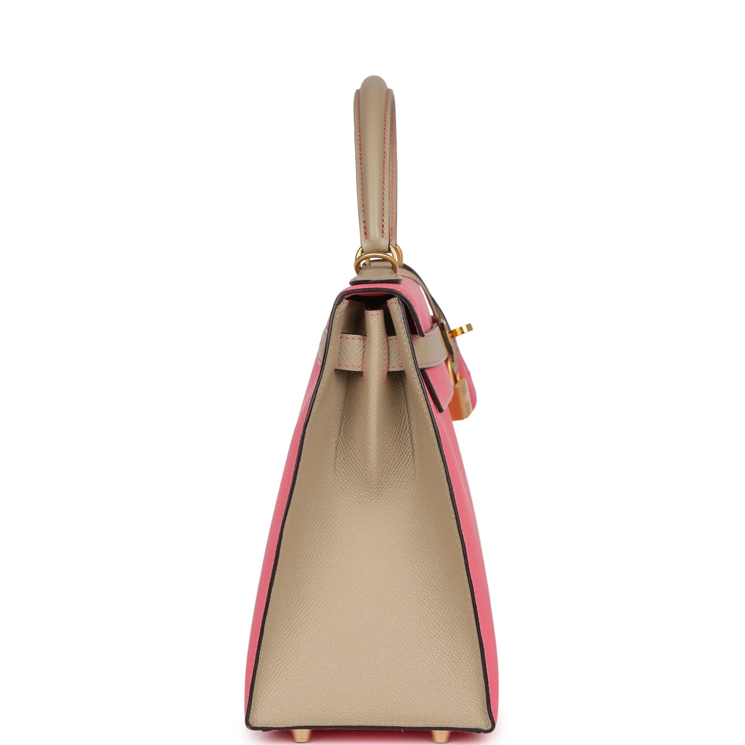 Replicate Hermes Special Order (HSS) Kelly Sellier 28 Rose Azalee and Trench Epsom Epsom Brushed Gold Hardware(1:1 replica)